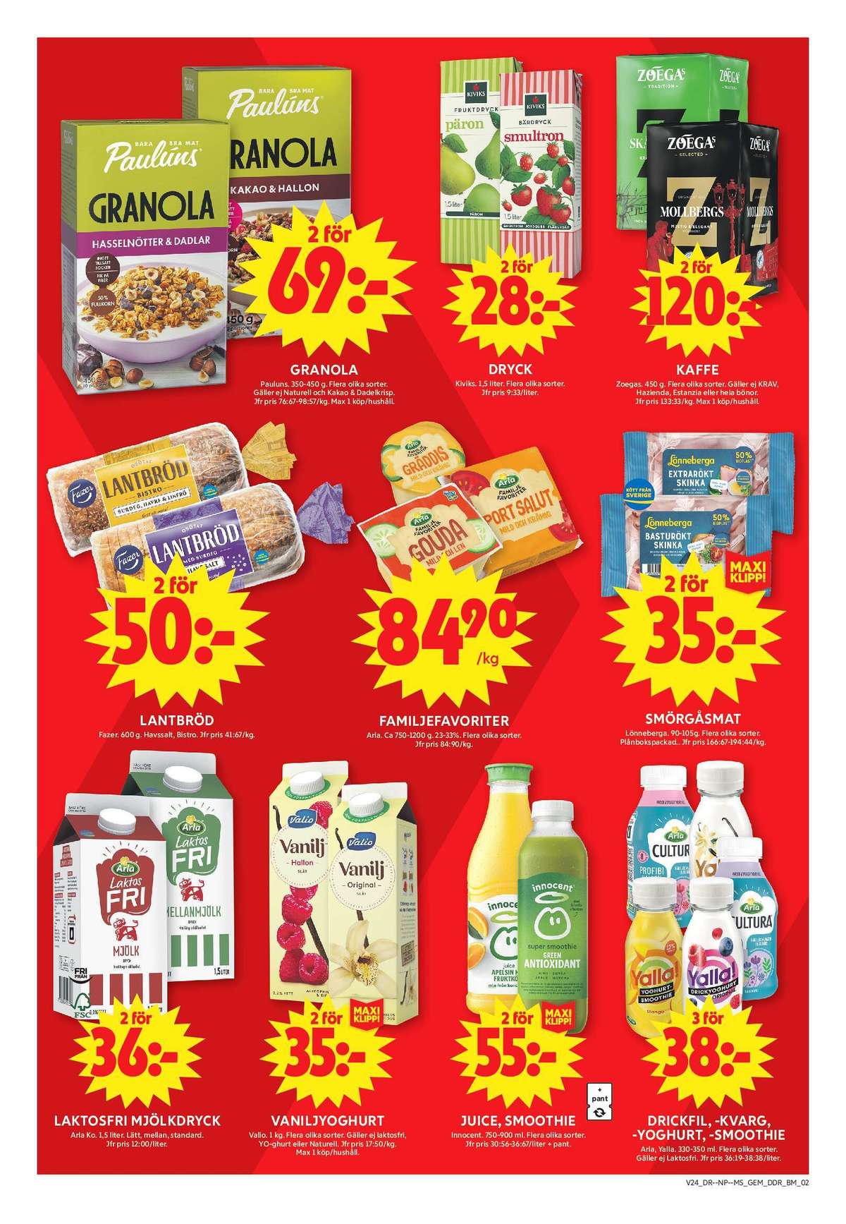 Se ICA Maxi reklamblad för vecka 24 på Kampanjveckan.se. Se bra erbjudanden på många varor, t.ex. granola paulùns eller päron fruktdryck kivik. Läs reklambladet här! Sida 8
