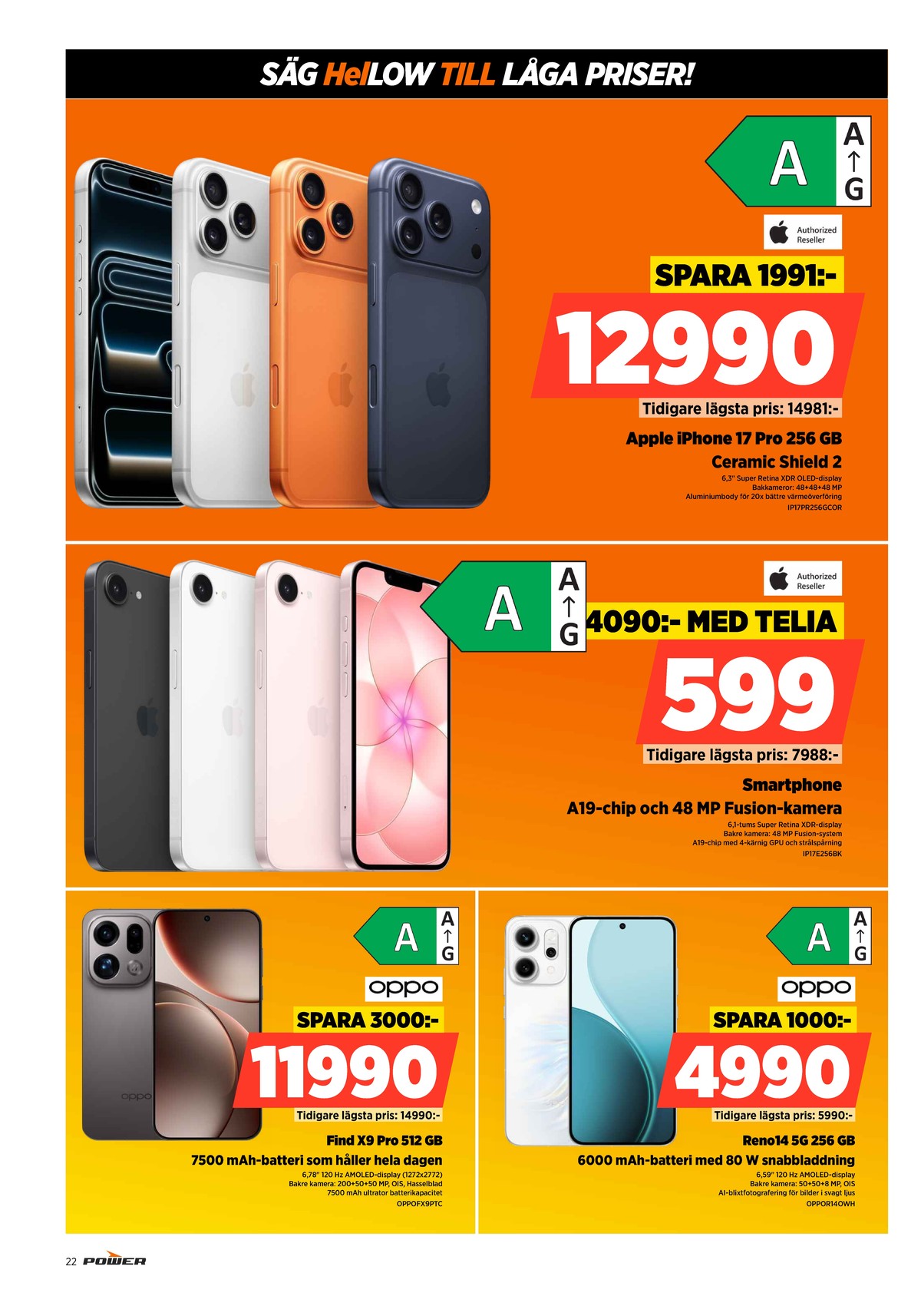 Se Power reklamblad för vecka 24 på Kampanjveckan.se. Se bra erbjudanden på många varor. Läs reklambladet här! Sida 22