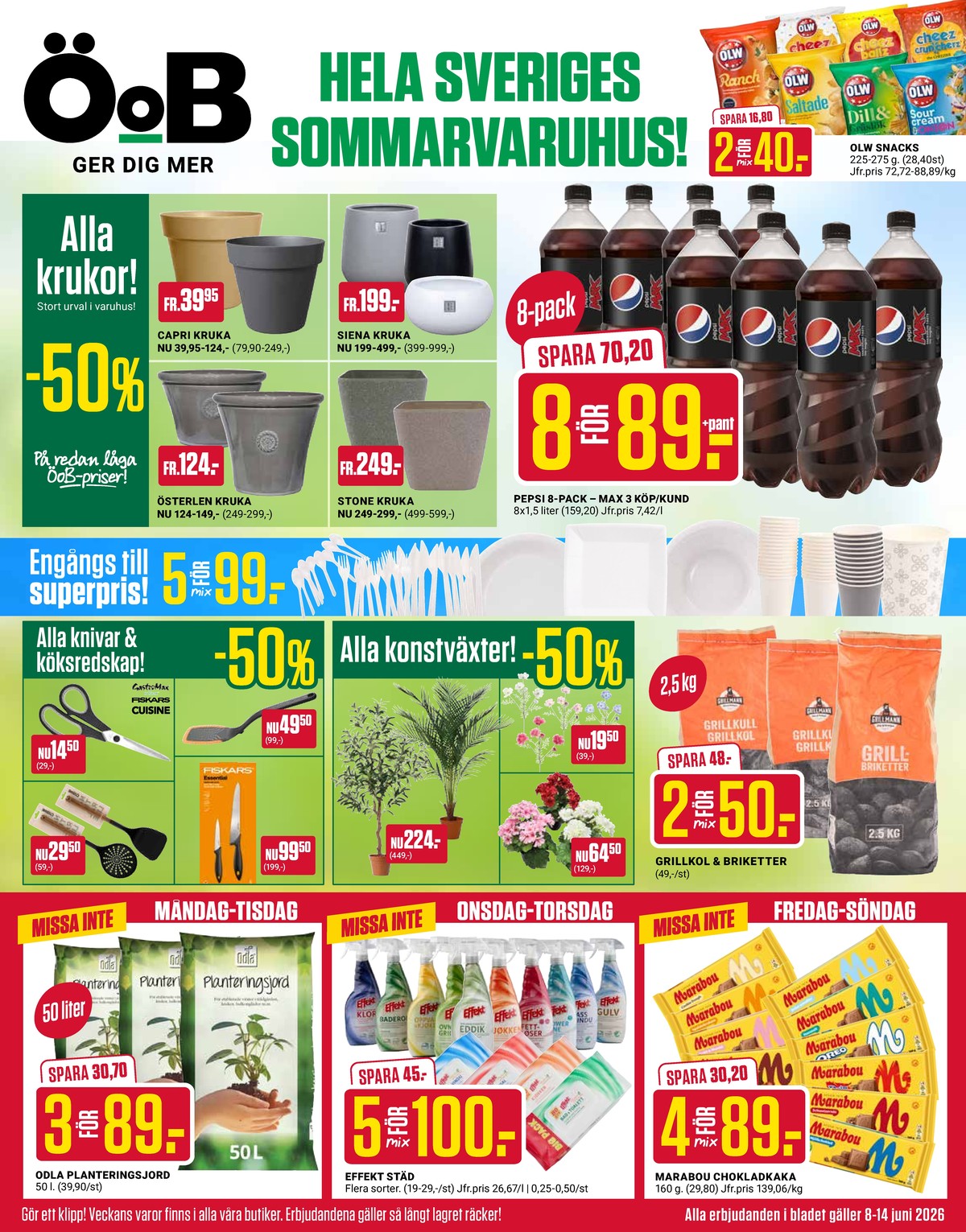 Se ÖoB reklamblad för vecka 24 på Kampanjveckan.se. Se bra erbjudanden på många varor. Läs reklambladet här! Sida 1