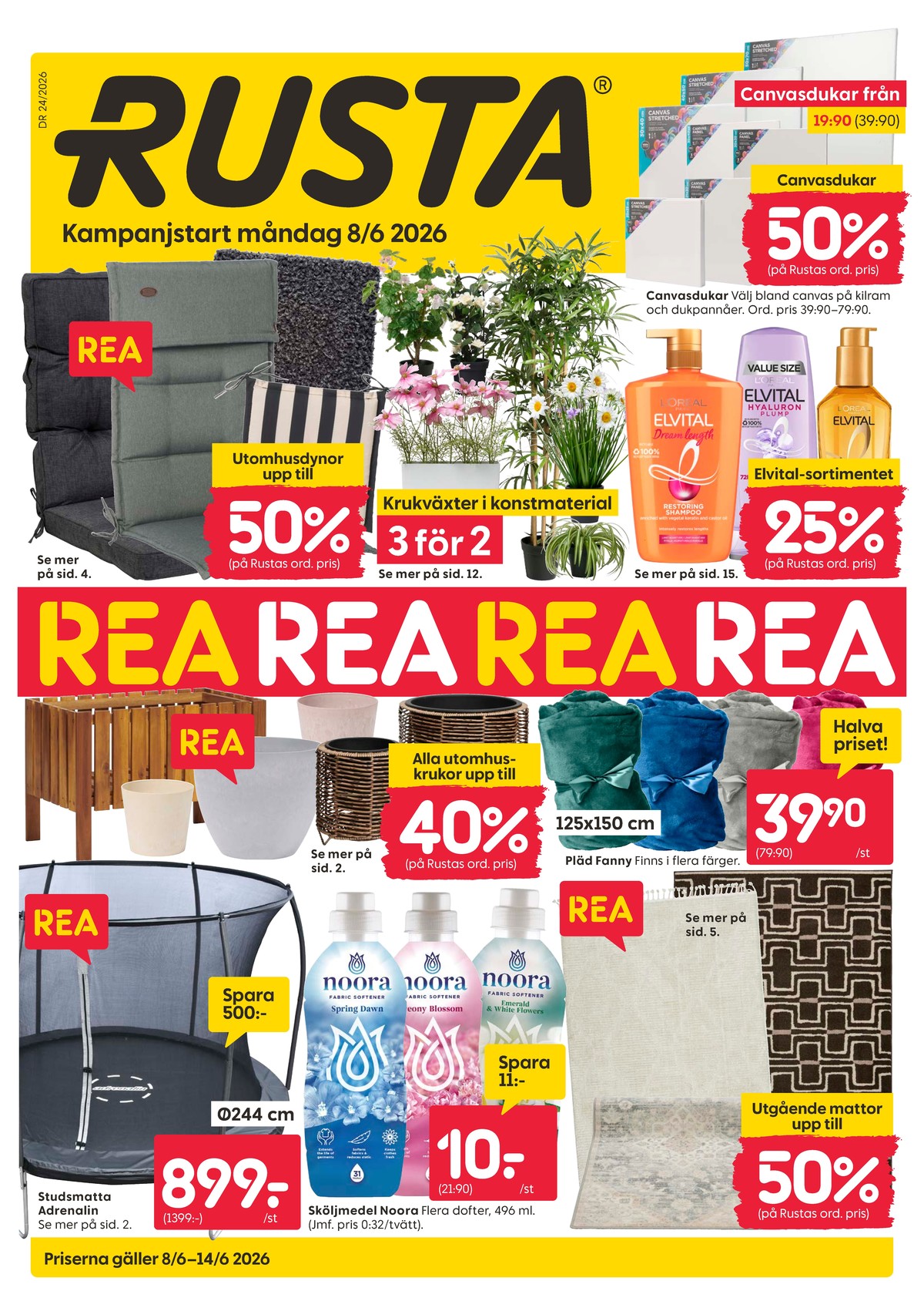 Se Rusta reklamblad för vecka 24 på Kampanjveckan.se. Se bra erbjudanden på många varor. Läs reklambladet här! Sida 1