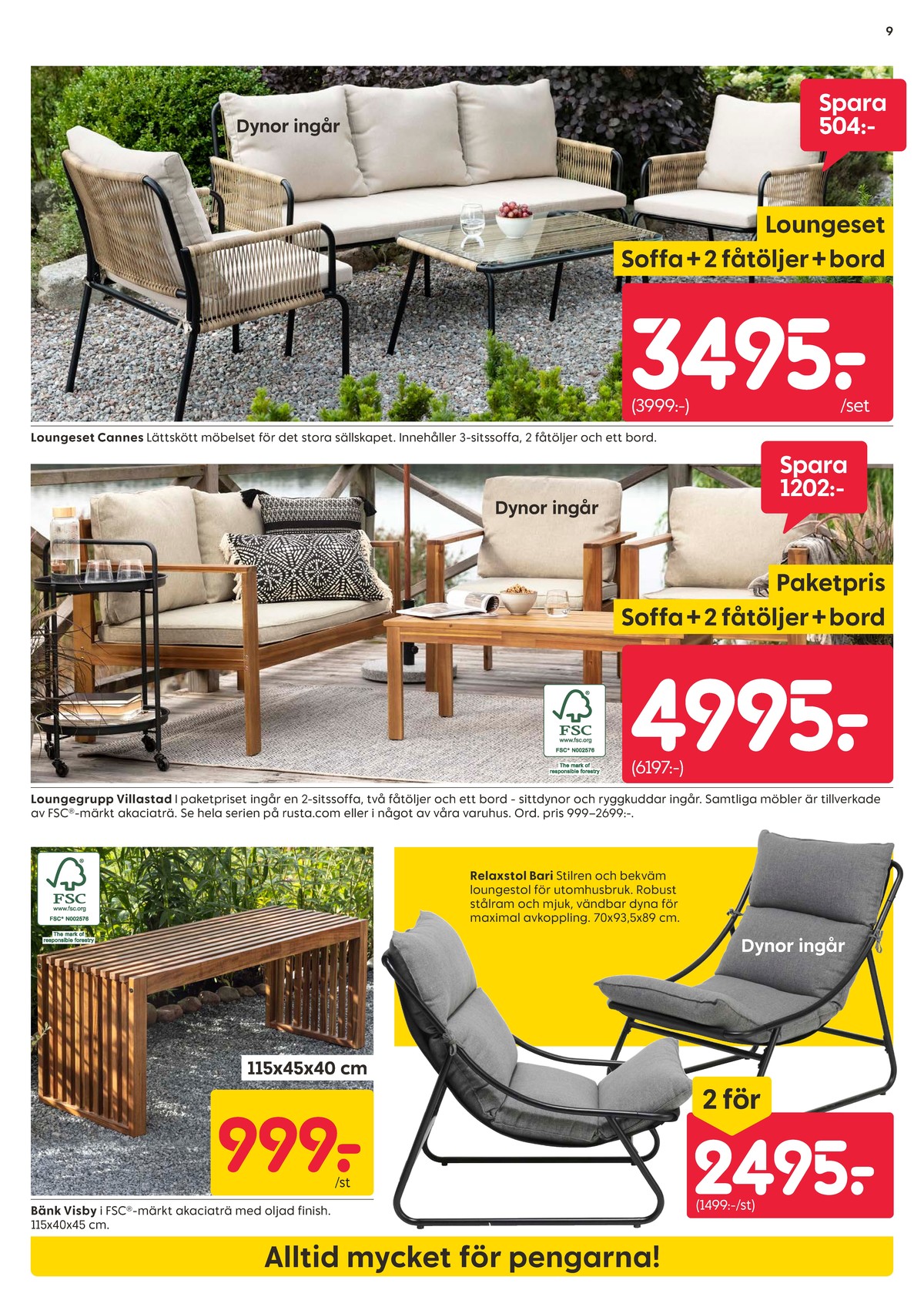 Se Rusta reklamblad för vecka 24 på Kampanjveckan.se. Se bra erbjudanden på många varor. Läs reklambladet här! Sida 9