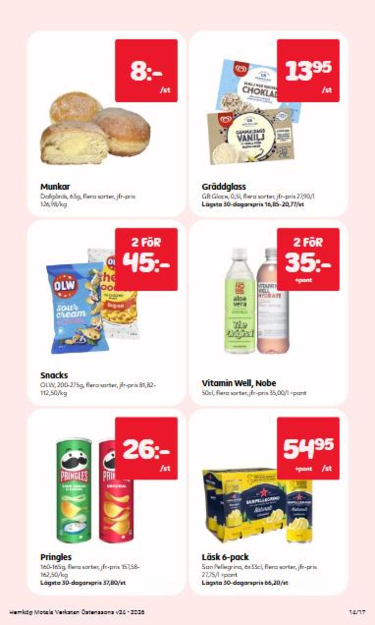 Se Hemköp reklamblad för vecka 24 på Kampanjveckan.se. Se bra erbjudanden på många varor, t.ex. aloe vera sportsdryck nobe eller limonata mineralvatten zero 6 pk aranciata rossa. Läs reklambladet här! Sida 14
