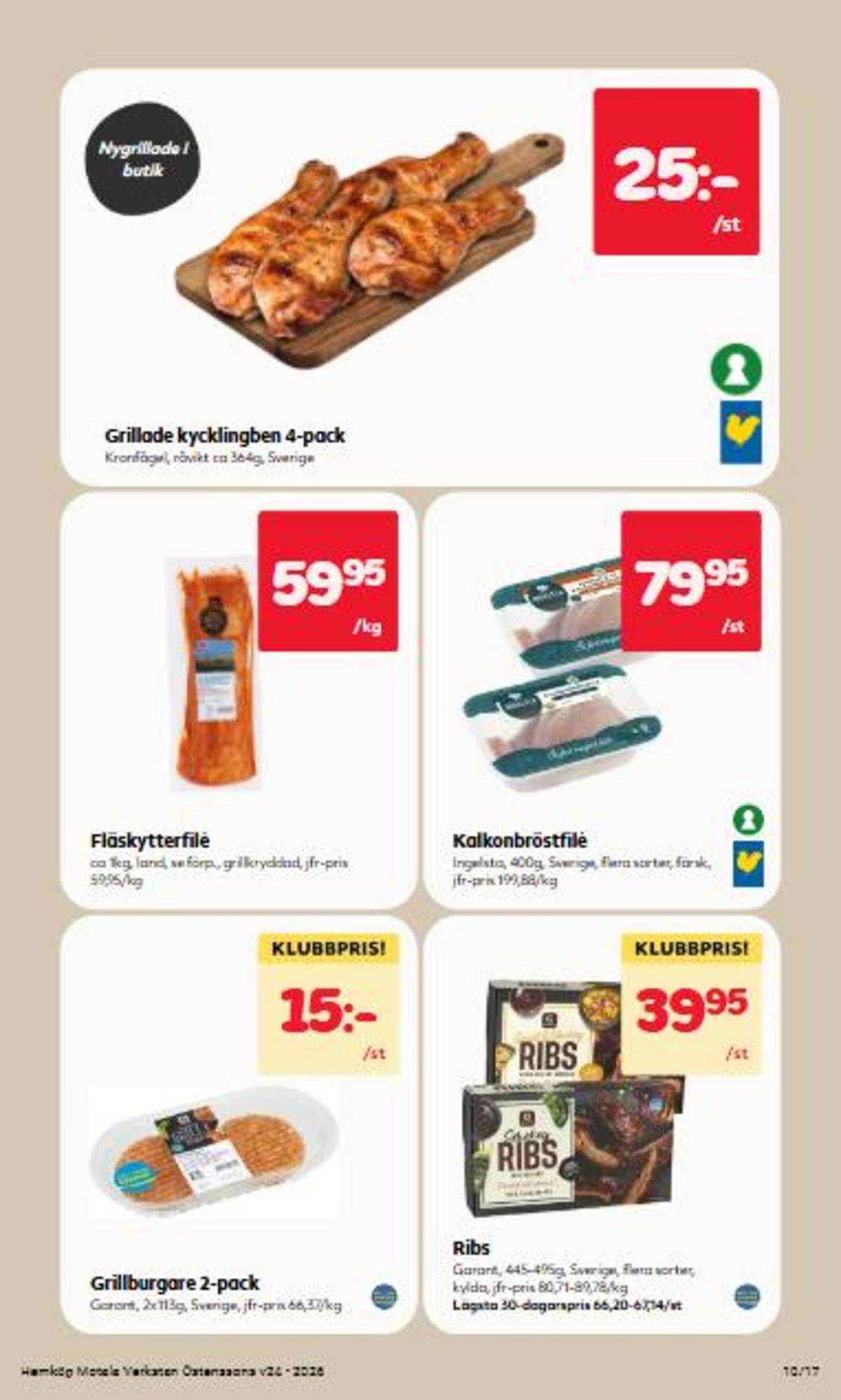 Se Östenssons reklamblad för vecka 24 på Kampanjveckan.se. Se bra erbjudanden på många varor, t.ex. spareribs garant eller kalkonbröstfilé ingelsta kalkon. Läs reklambladet här! Sida 10
