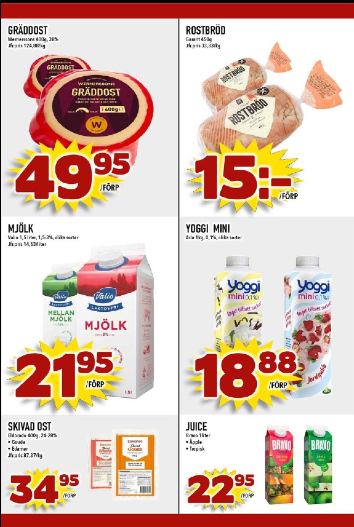 Se MatDax reklamblad för vecka 24 på Kampanjveckan.se. Se bra erbjudanden på många varor, t.ex. gräddost wernerssons eller mellanmjölk valio. Läs reklambladet här! Sida 18
