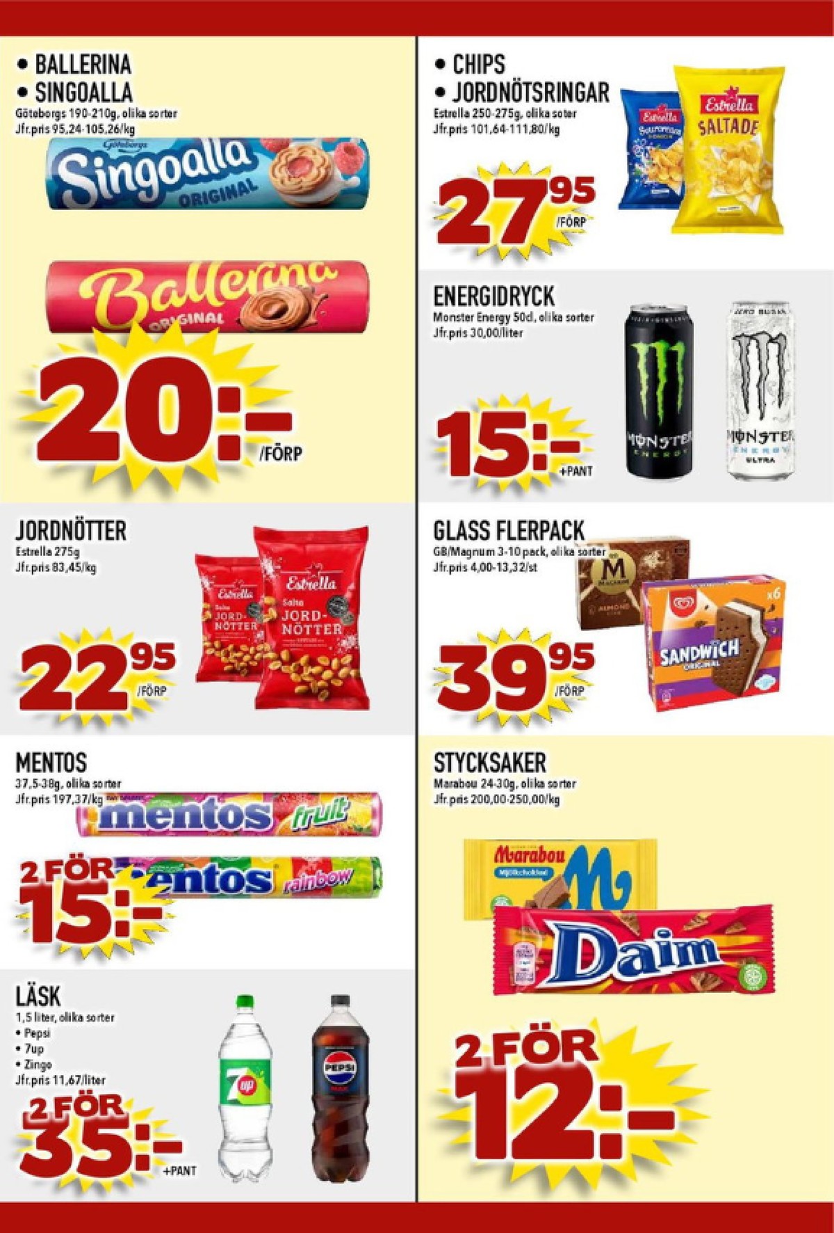 Se MatDax reklamblad för vecka 24 på Kampanjveckan.se. Se bra erbjudanden på många varor, t.ex. kaffekex singoalla eller kaffekex ballerina. Läs reklambladet här! Sida 21

