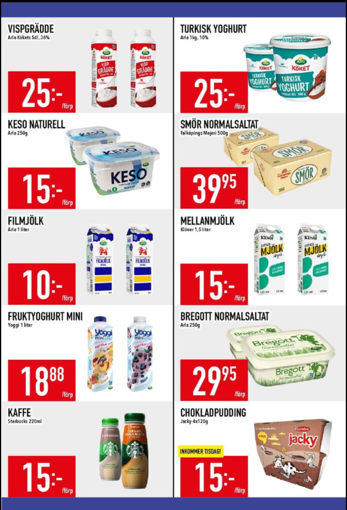 Se MatDax reklamblad för vecka 24 på Kampanjveckan.se. Se bra erbjudanden på många varor, t.ex. vispgrädde arla köket eller cottage cheese keso. Läs reklambladet här! Sida 6

