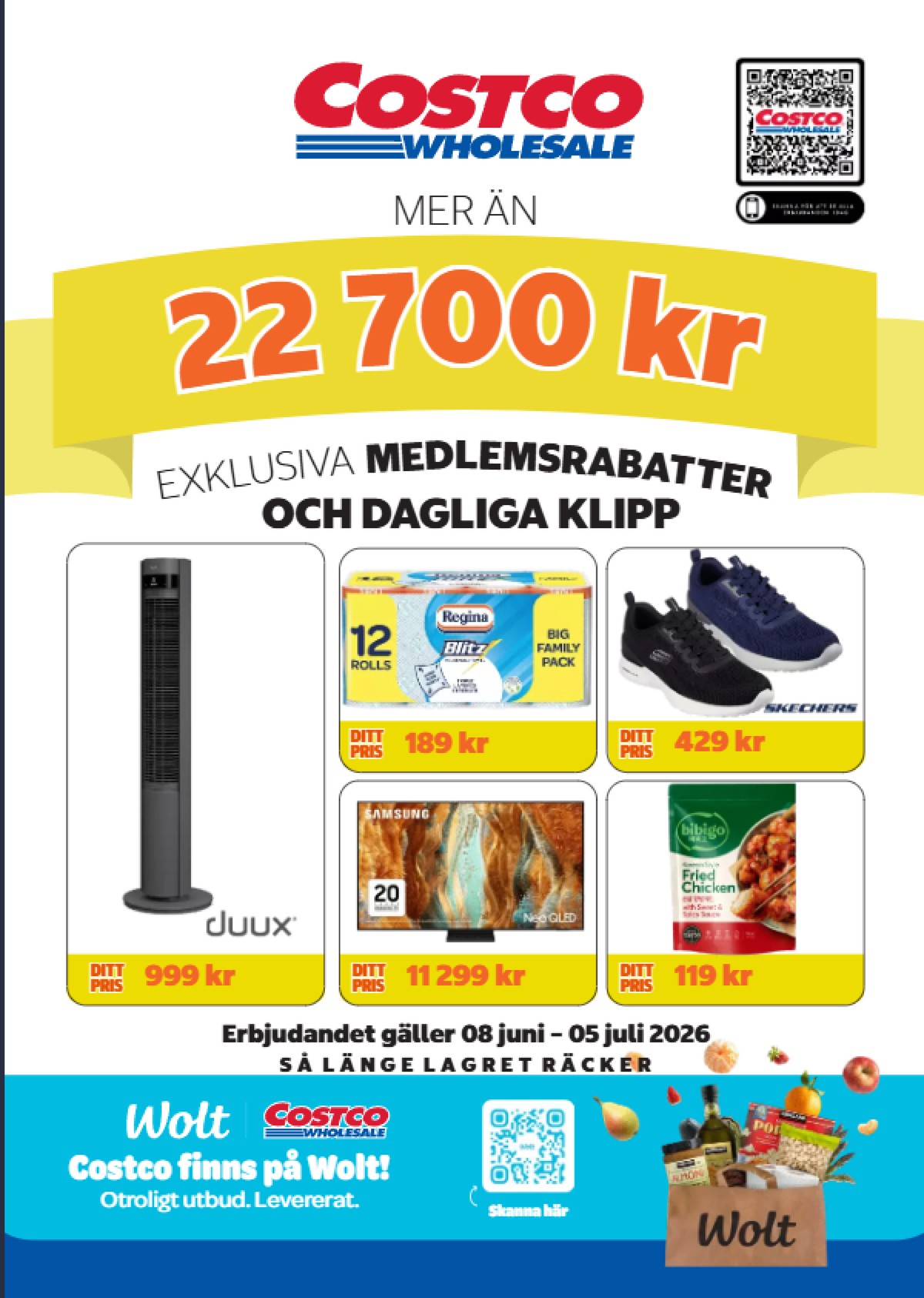 Costco reklamblad. Giltig: 08/06/26 - 05/07/26