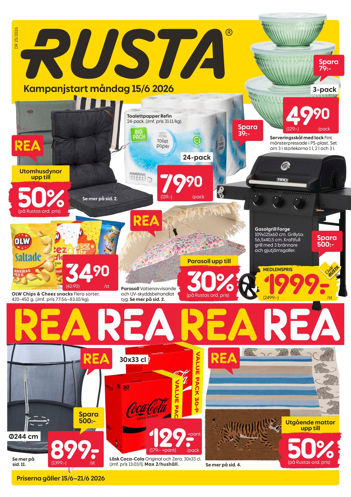 Se Rusta reklamblad för vecka 25 på Kampanjveckan.se. Se bra erbjudanden på många varor. Läs reklambladet här! Sida 1