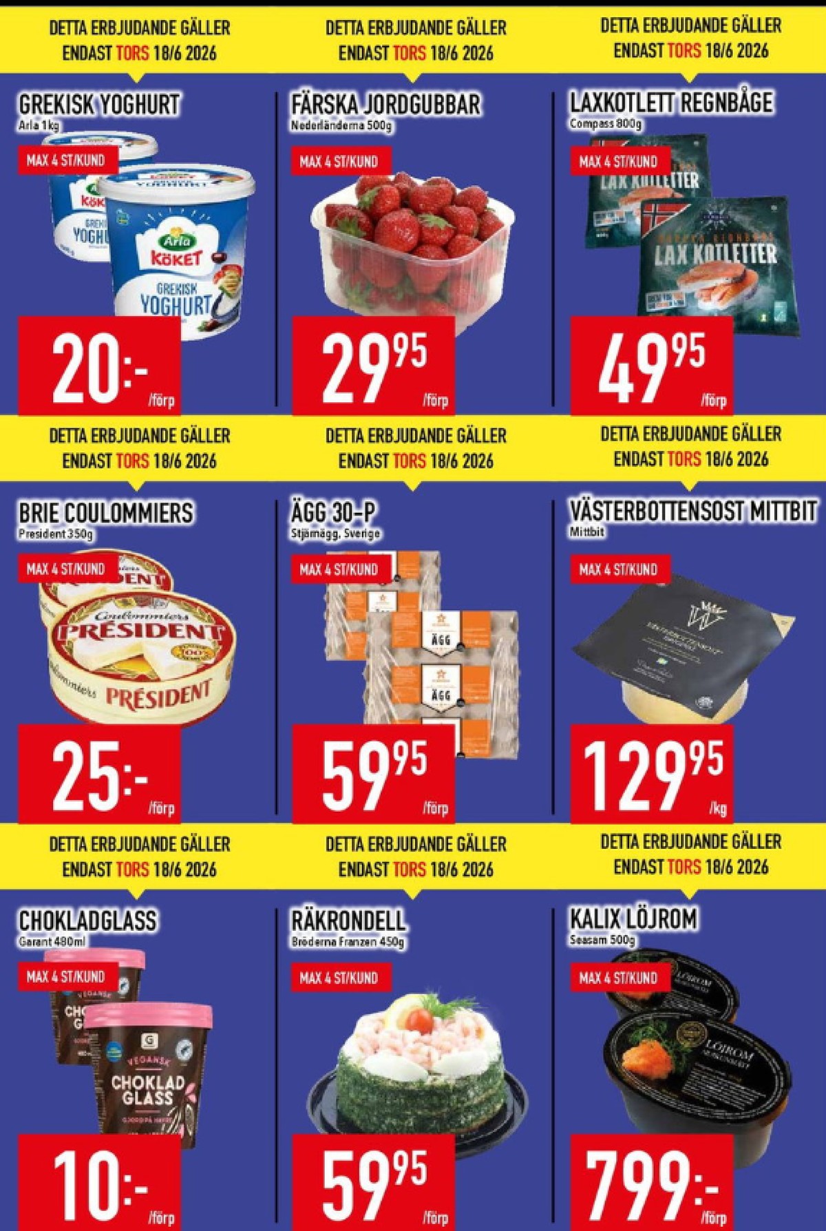Se MatDax reklamblad för vecka 25 på Kampanjveckan.se. Se bra erbjudanden på många varor, t.ex. löjrom seasam eller andra varor. Läs reklambladet här! Sida 4