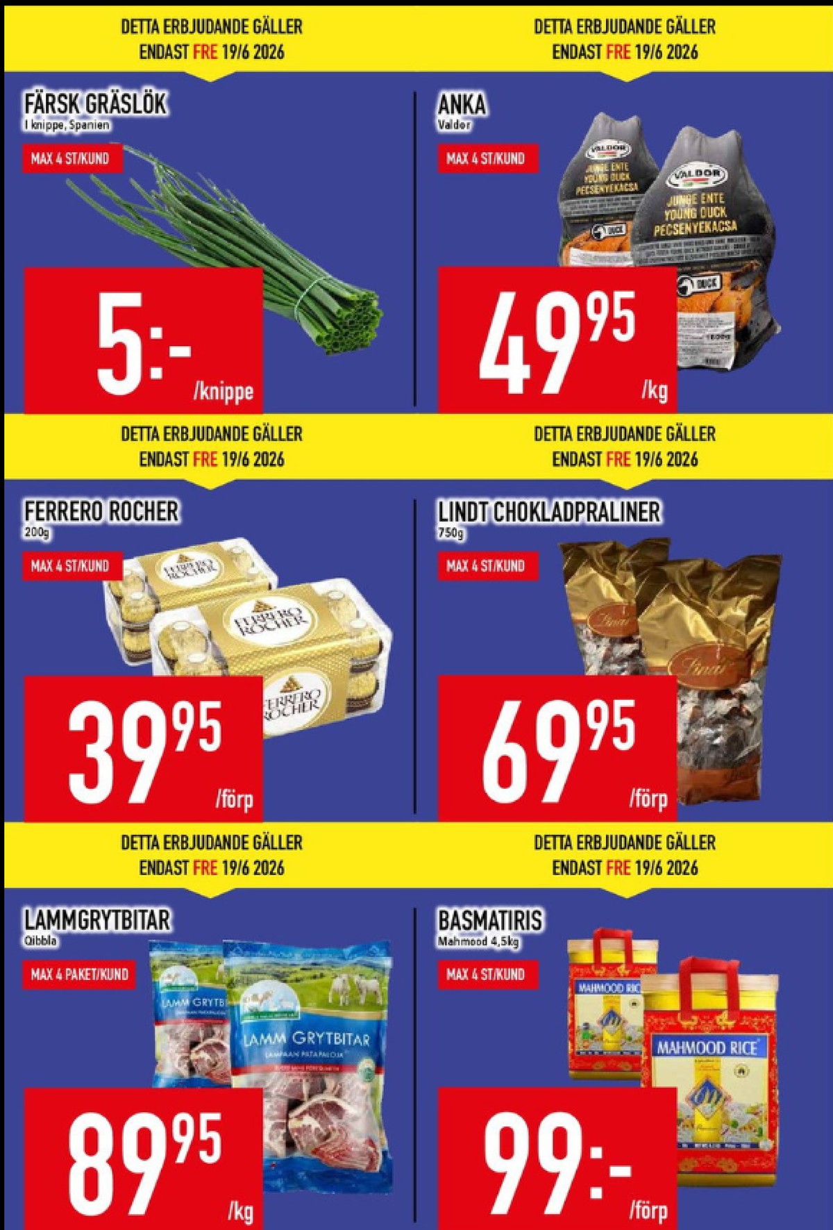 Se MatDax reklamblad för vecka 25 på Kampanjveckan.se. Se bra erbjudanden på många varor, t.ex. lammgrytbitar qibbla halal eller basmatiris mahmood rice. Läs reklambladet här! Sida 5
