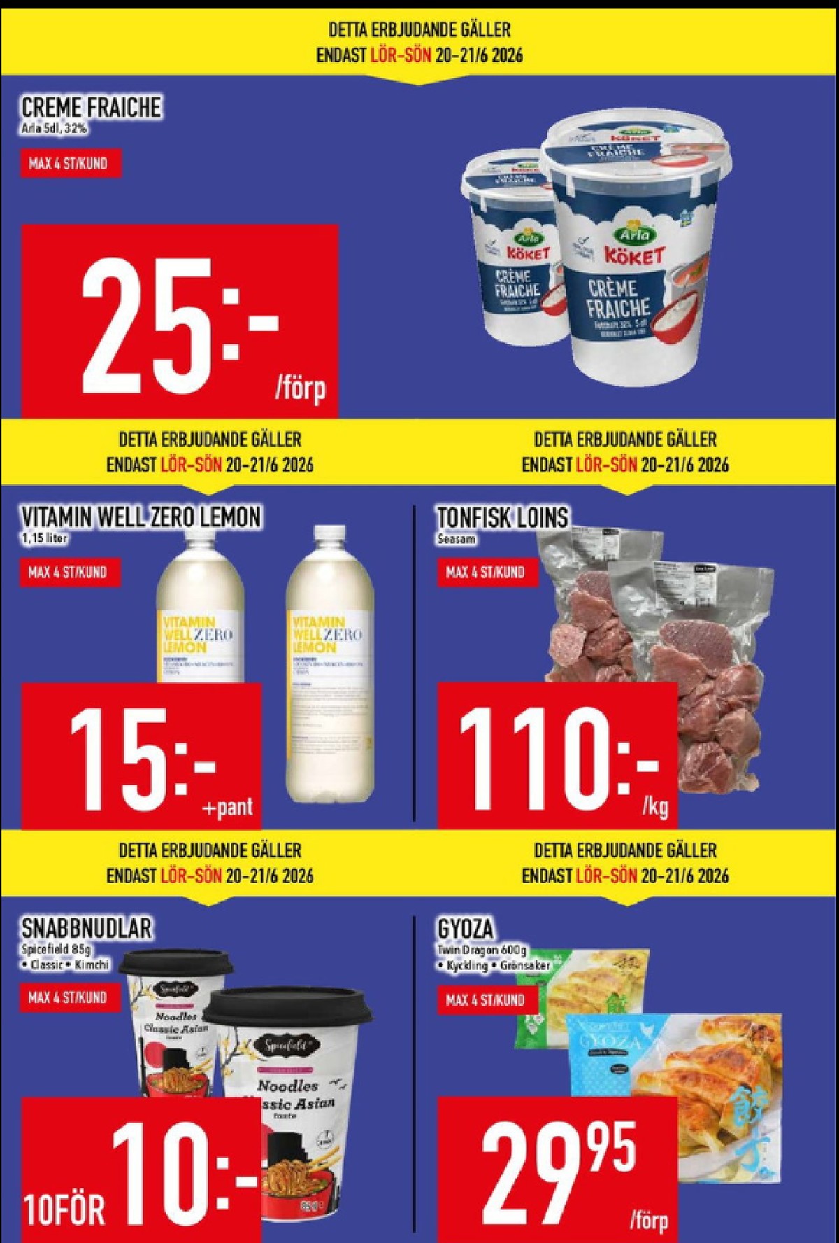 Se MatDax reklamblad för vecka 25 på Kampanjveckan.se. Se bra erbjudanden på många varor, t.ex. gyoza grönsak twin dragon eller gyoza chicken twin dragon. Läs reklambladet här! Sida 6

