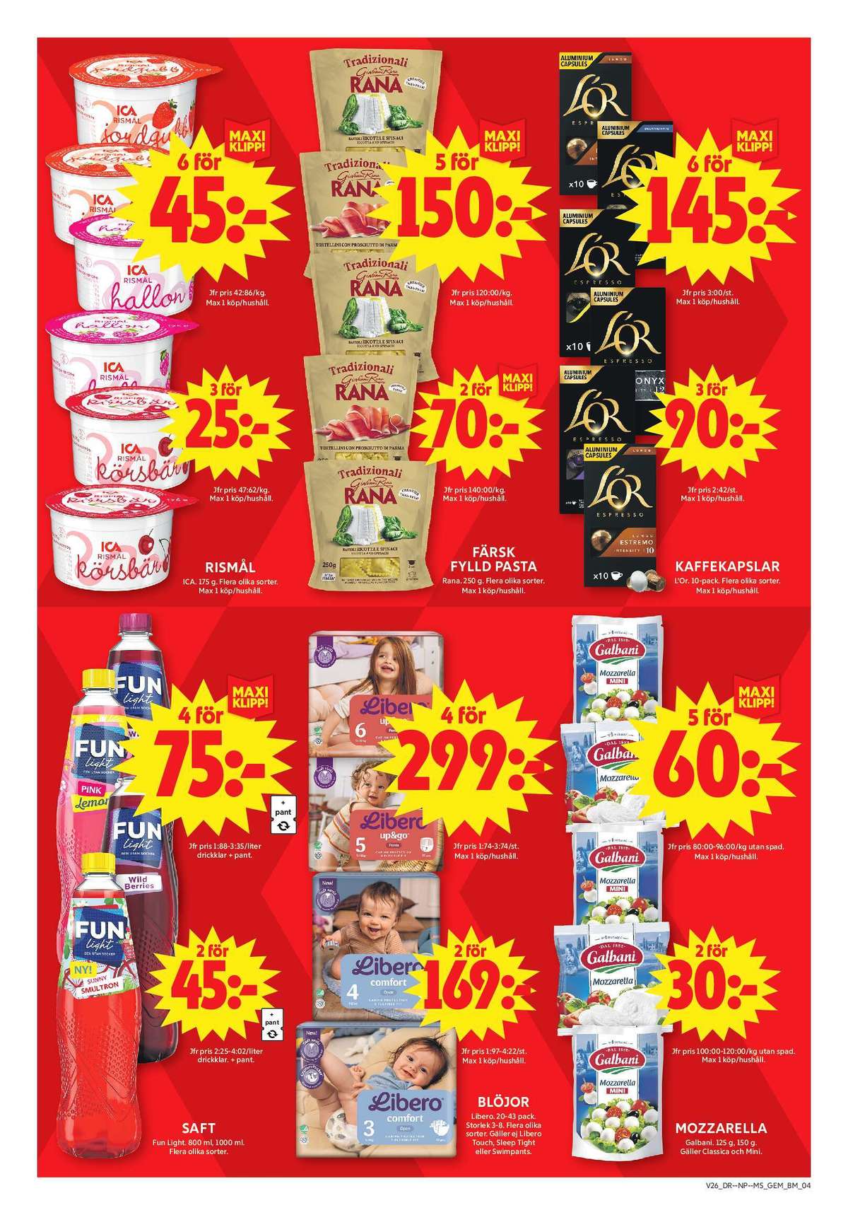 Se ICA Maxi reklamblad för vecka 26 på Kampanjveckan.se. Se bra erbjudanden på många varor, t.ex. rismål ica eller pasta rana. Läs reklambladet här! Sida 4
