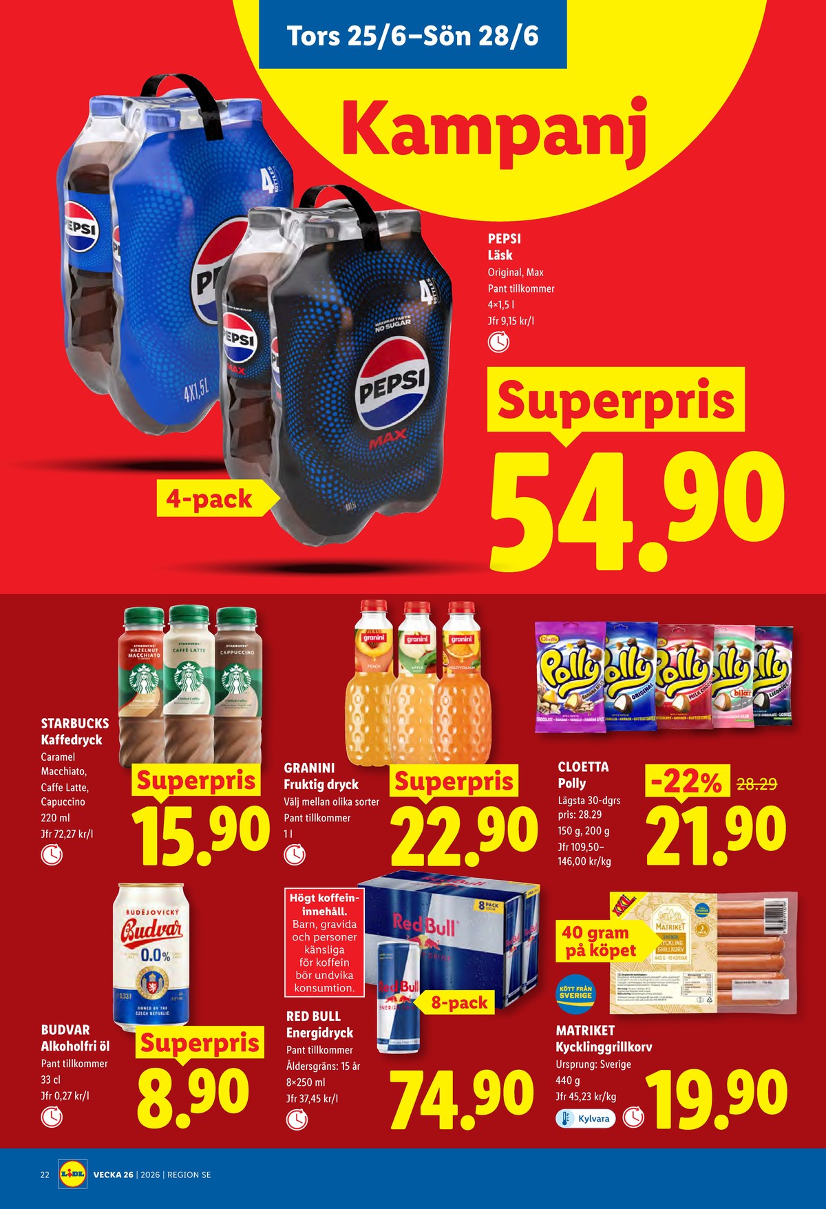 Se Lidl reklamblad för vecka 26 på Kampanjveckan.se. Se bra erbjudanden på många varor. Läs reklambladet här! Sida 28
