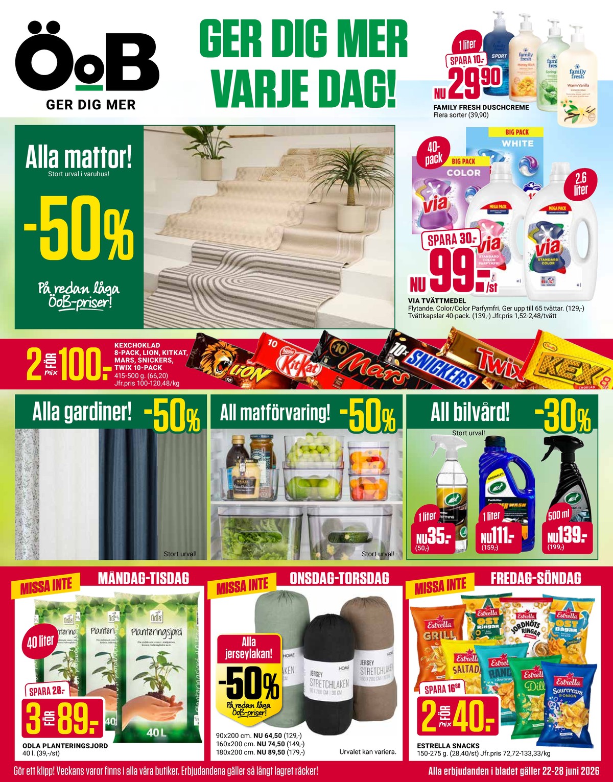 Se ÖoB reklamblad för vecka 26 på Kampanjveckan.se. Se bra erbjudanden på många varor. Läs reklambladet här! Sida 1