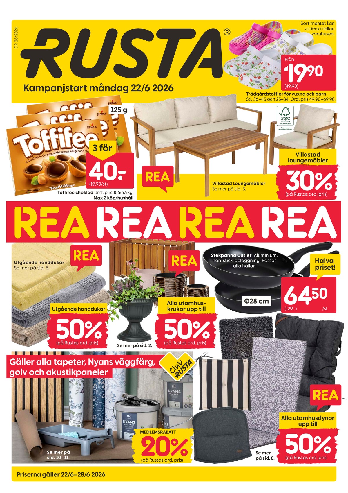 Se Rusta reklamblad för vecka 26 på Kampanjveckan.se. Se bra erbjudanden på många varor. Läs reklambladet här! Sida 1