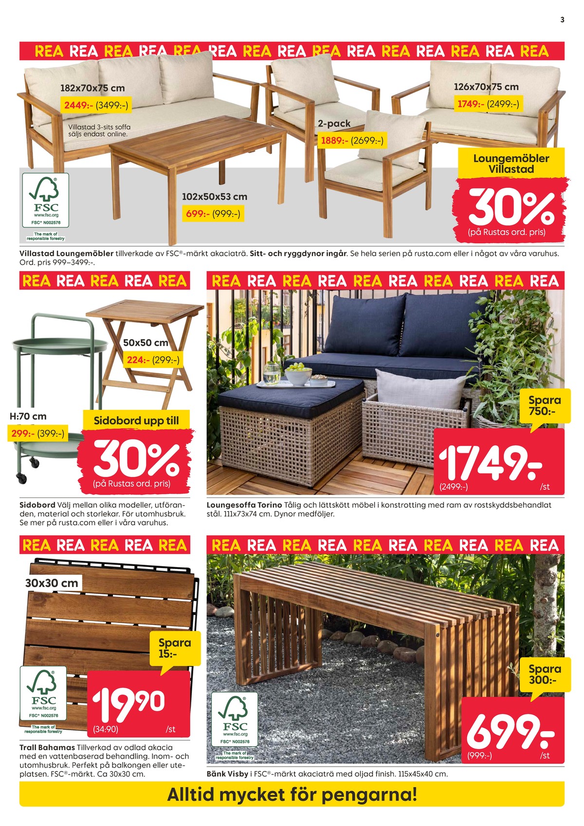 Se Rusta reklamblad för vecka 26 på Kampanjveckan.se. Se bra erbjudanden på många varor, t.ex. utesoffor okänd eller utesoffor okänd. Läs reklambladet här! Sida 3
