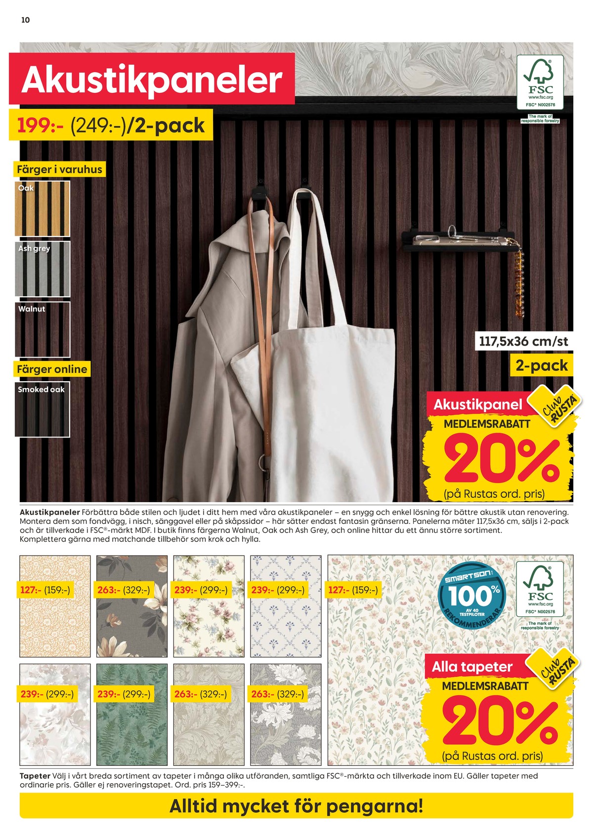 Se Rusta reklamblad för vecka 26 på Kampanjveckan.se. Se bra erbjudanden på många varor, t.ex. akustikpanel okänd eller andra varor. Läs reklambladet här! Sida 10