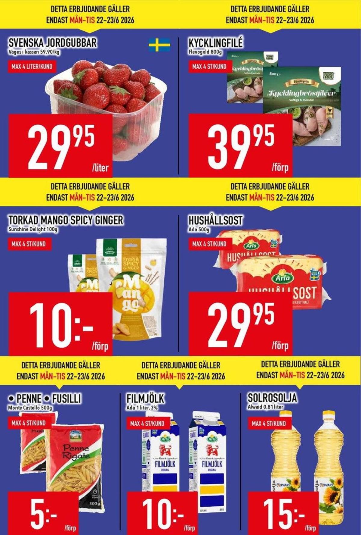 Se MatDax reklamblad för vecka 26 på Kampanjveckan.se. Se bra erbjudanden på många varor. Läs reklambladet här! Sida 2