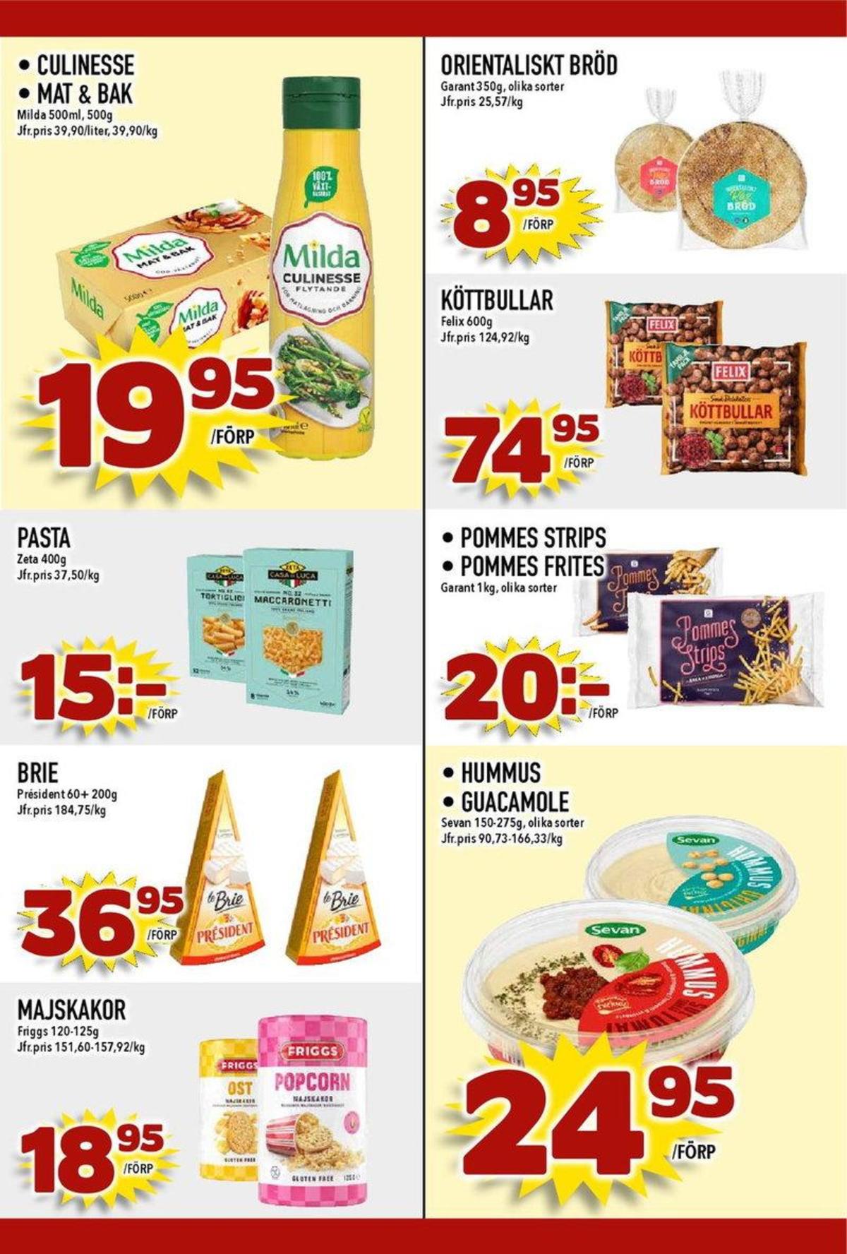 Se MatDax reklamblad för vecka 26 på Kampanjveckan.se. Se bra erbjudanden på många varor, t.ex. majskakor friggs eller brie president. Läs reklambladet här! Sida 19
