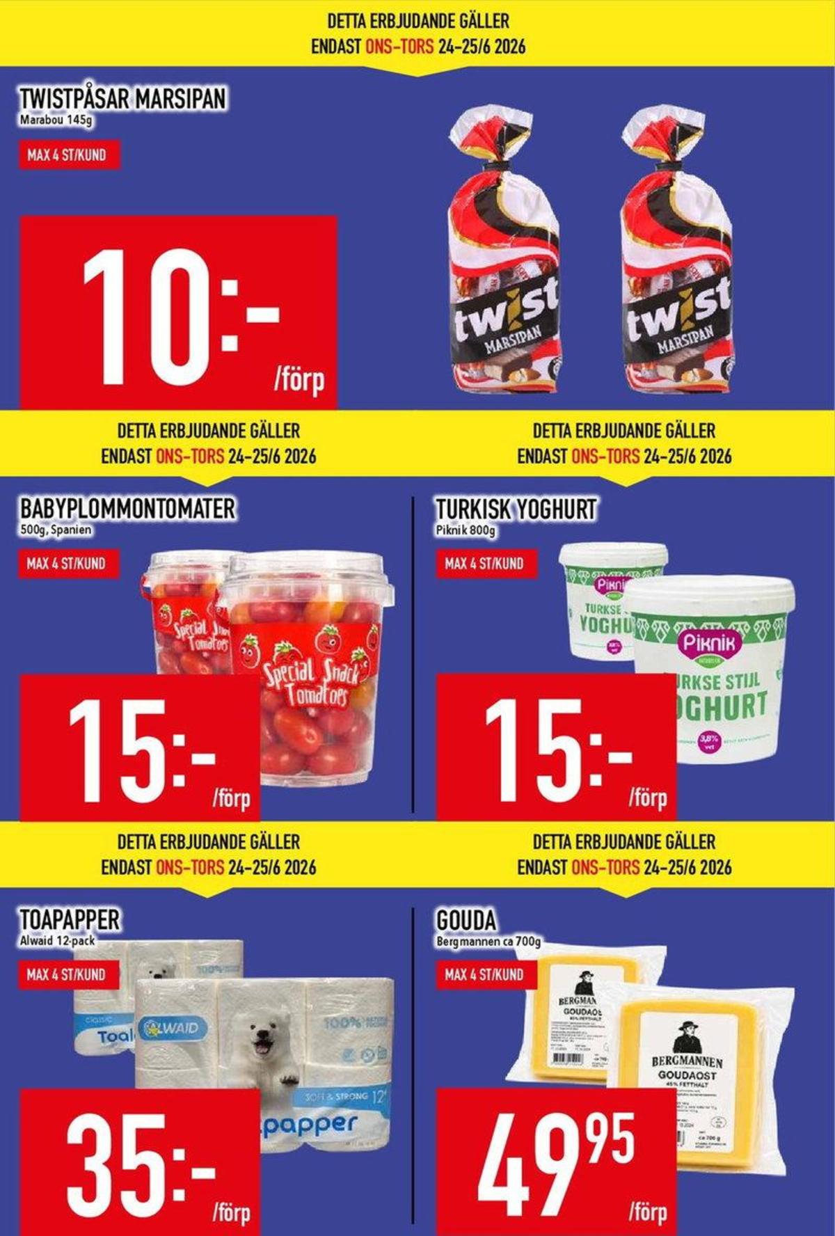 Se MatDax reklamblad för vecka 26 på Kampanjveckan.se. Se bra erbjudanden på många varor, t.ex. plommontomater okänd eller andra varor. Läs reklambladet här! Sida 3