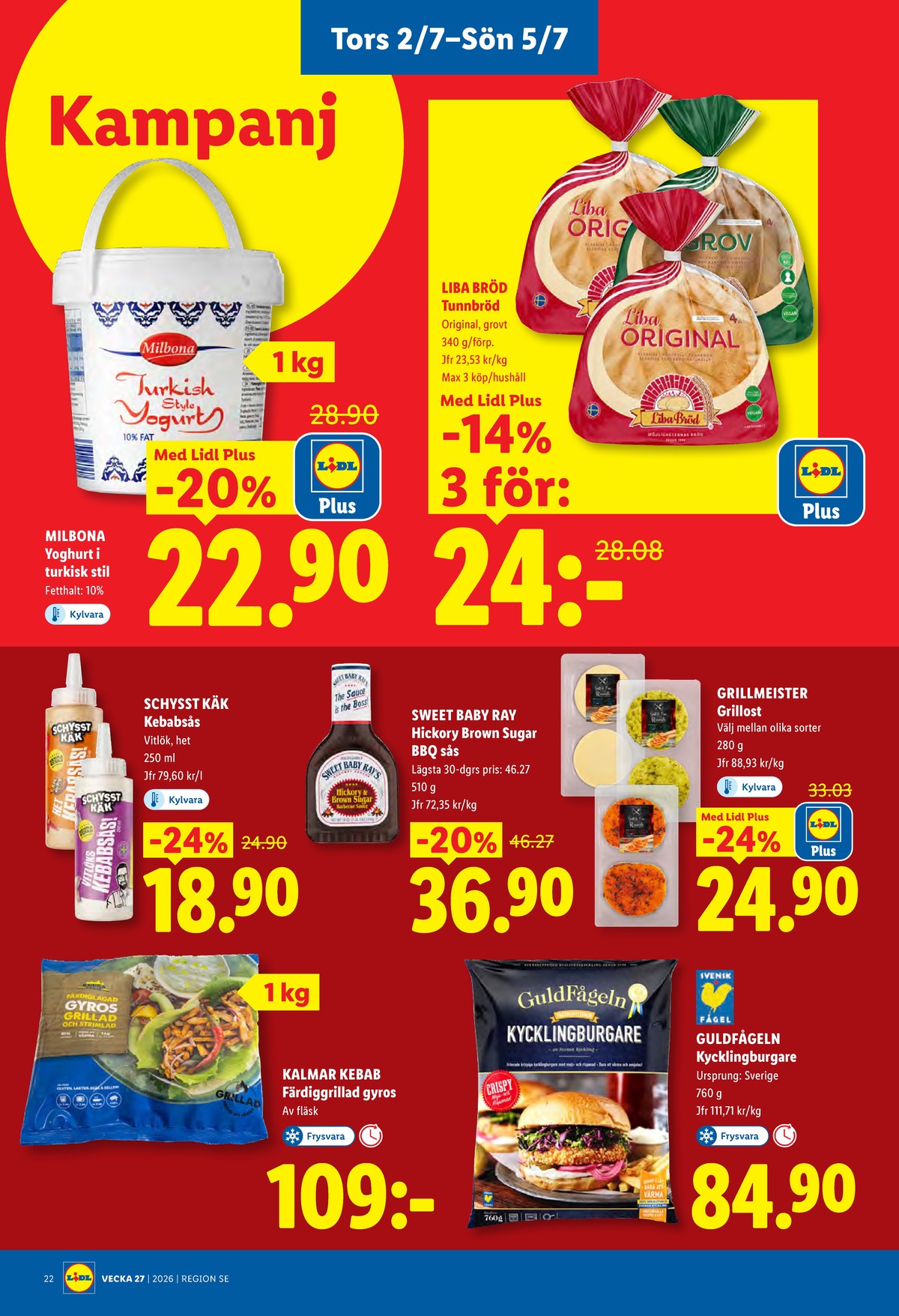 Se Lidl reklamblad för vecka 27 på Kampanjveckan.se. Se bra erbjudanden på många varor, t.ex. yoghurt milbona eller tunnbröd grov. Läs reklambladet här! Sida 26
