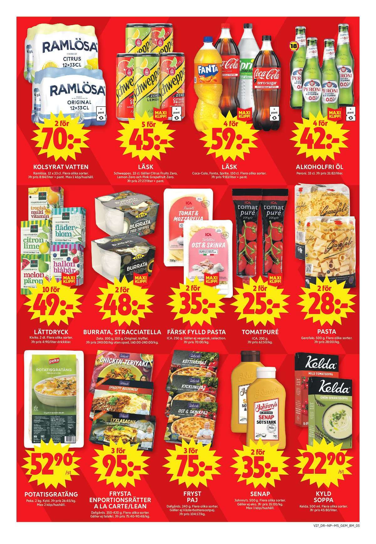 Se ICA Maxi reklamblad för vecka 27 på Kampanjveckan.se. Se bra erbjudanden på många varor, t.ex. citron mineralvatten 12 pk citrus eller läskedryck citrus fruit. Läs reklambladet här! Sida 5
