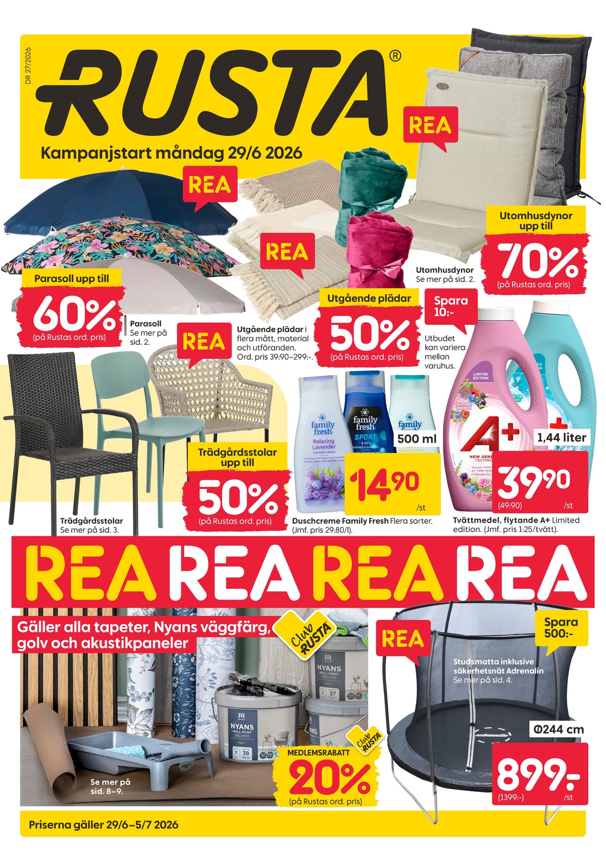 Se Rusta reklamblad för vecka 27 på Kampanjveckan.se. Se bra erbjudanden på många varor. Läs reklambladet här! Sida 1