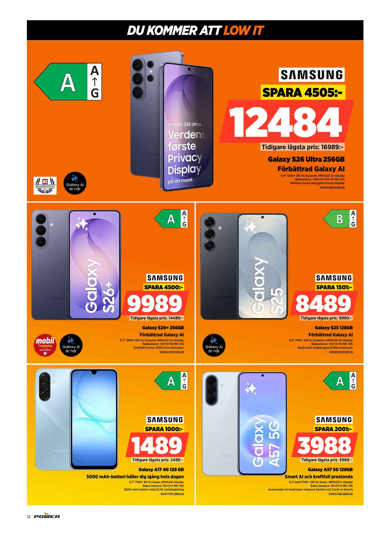 Se Power reklamblad för vecka 27 på Kampanjveckan.se. Se bra erbjudanden på många varor. Läs reklambladet här! Sida 12