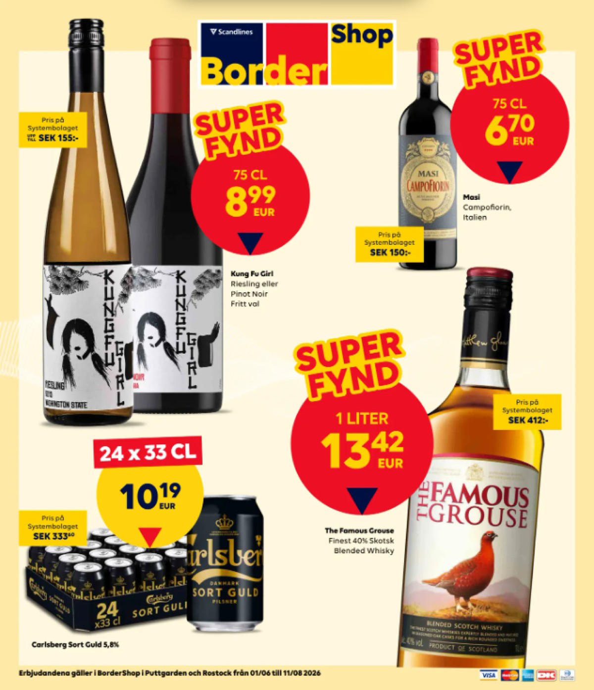 Se Scandlines Border Shop reklamblad för vecka 28 på Kampanjveckan.se. Se bra erbjudanden på många varor, t.ex. röd vin okänd eller vit vin okänd. Läs reklambladet här! Sida 1
