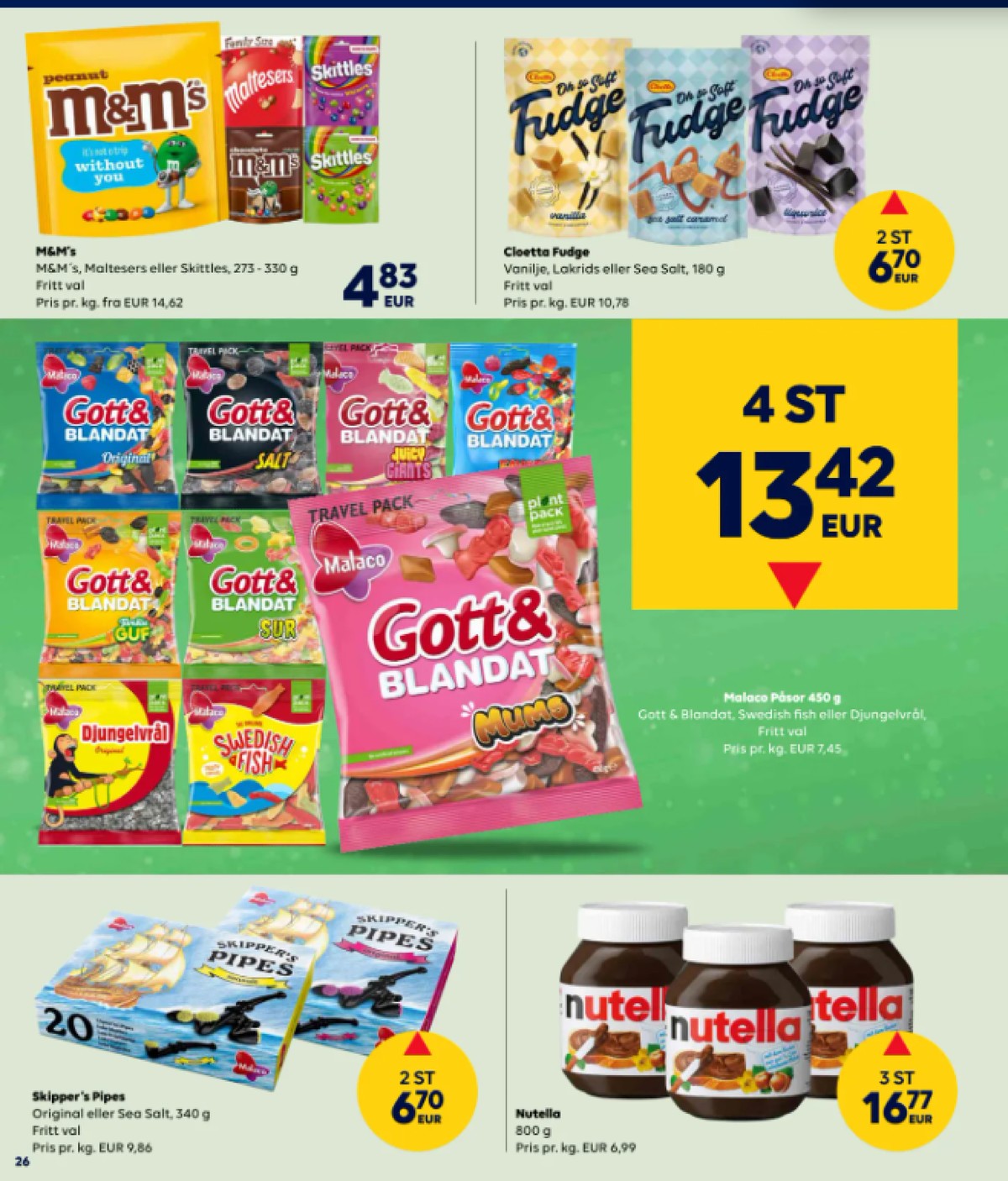 Se Scandlines Border Shop reklamblad för vecka 28 på Kampanjveckan.se. Se bra erbjudanden på många varor, t.ex. fudge liquorice cloetta eller andra varor. Läs reklambladet här! Sida 26