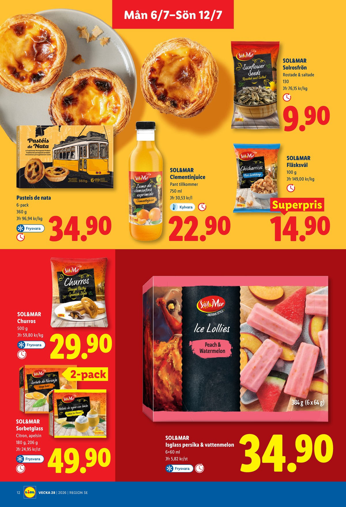 Se Lidl reklamblad för vecka 28 på Kampanjveckan.se. Se bra erbjudanden på många varor, t.ex. solroskärnor sol & mar eller fläsksvål sol & mar. Läs reklambladet här! Sida 13
