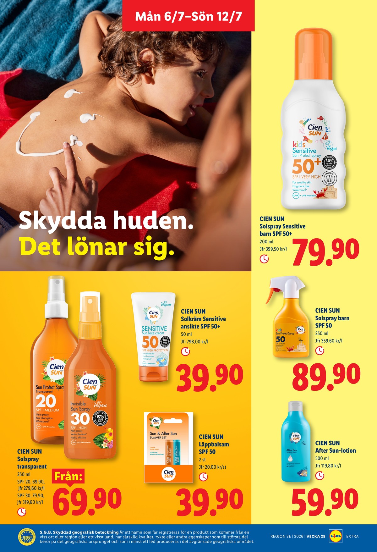 Se Lidl reklamblad för vecka 28 på Kampanjveckan.se. Se bra erbjudanden på många varor, t.ex. solskyddskräm cien eller solskyddskräm cien. Läs reklambladet här! Sida 10
