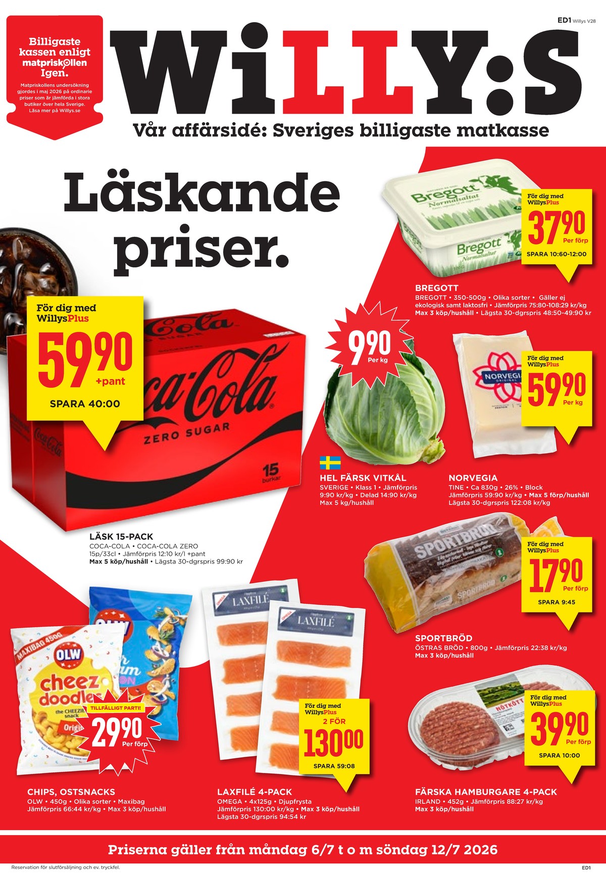 Se WILLY:S reklamblad för vecka 28 på Kampanjveckan.se. Se bra erbjudanden på många varor, t.ex. chips sourcream & onion olw eller laxfilé omega. Läs reklambladet här! Sida 1
