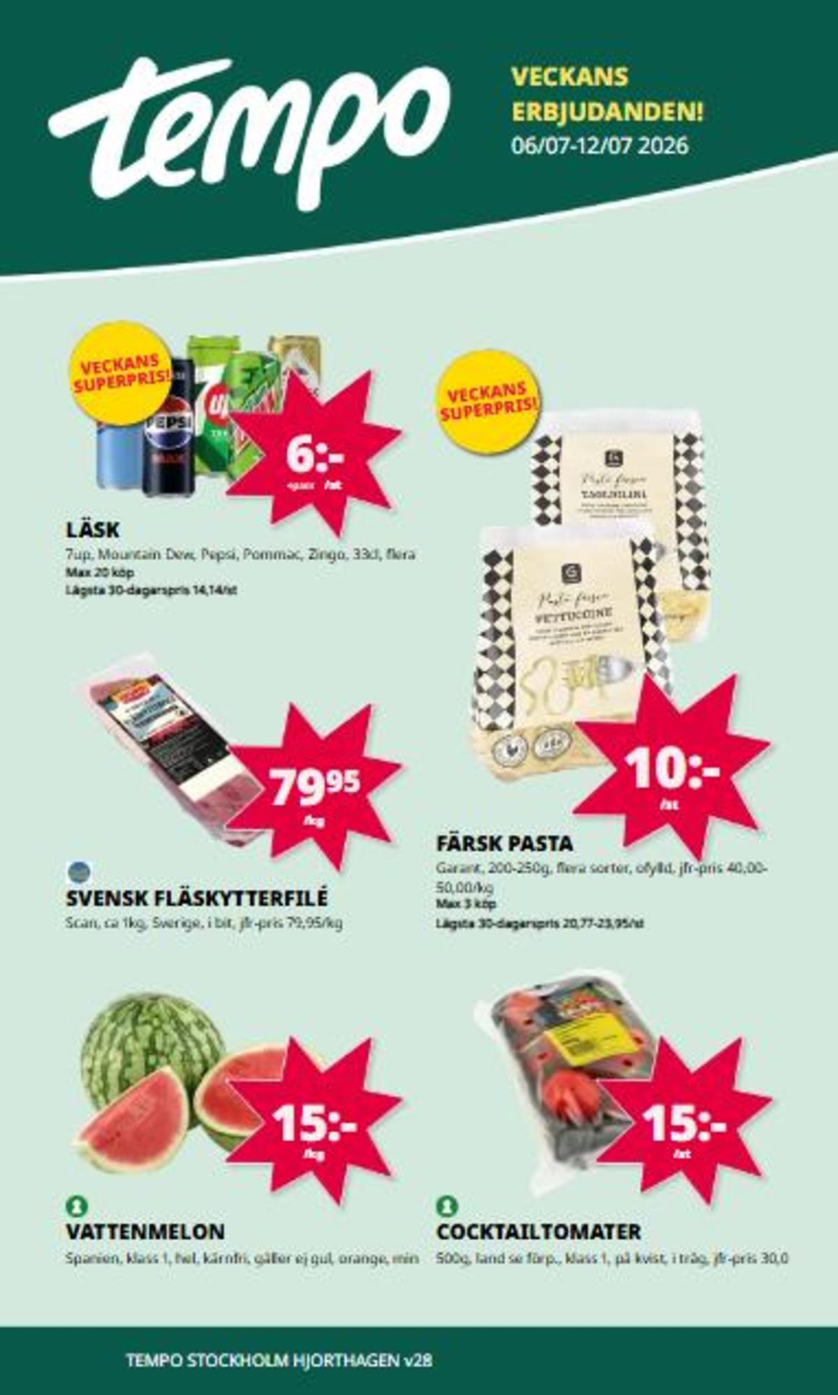 Se Tempo reklamblad för vecka 28 på Kampanjveckan.se. Se bra erbjudanden på många varor. Läs reklambladet här! Sida 1
