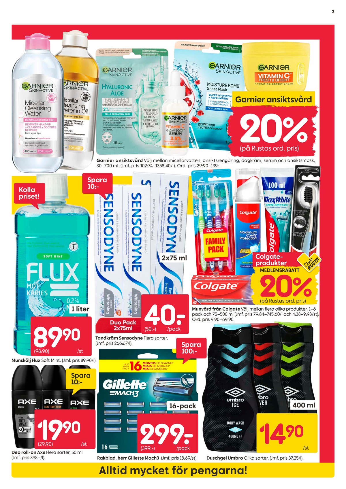 Se Rusta reklamblad för vecka 29 på Kampanjveckan.se. Se bra erbjudanden på många varor. Läs reklambladet här! Sida 3