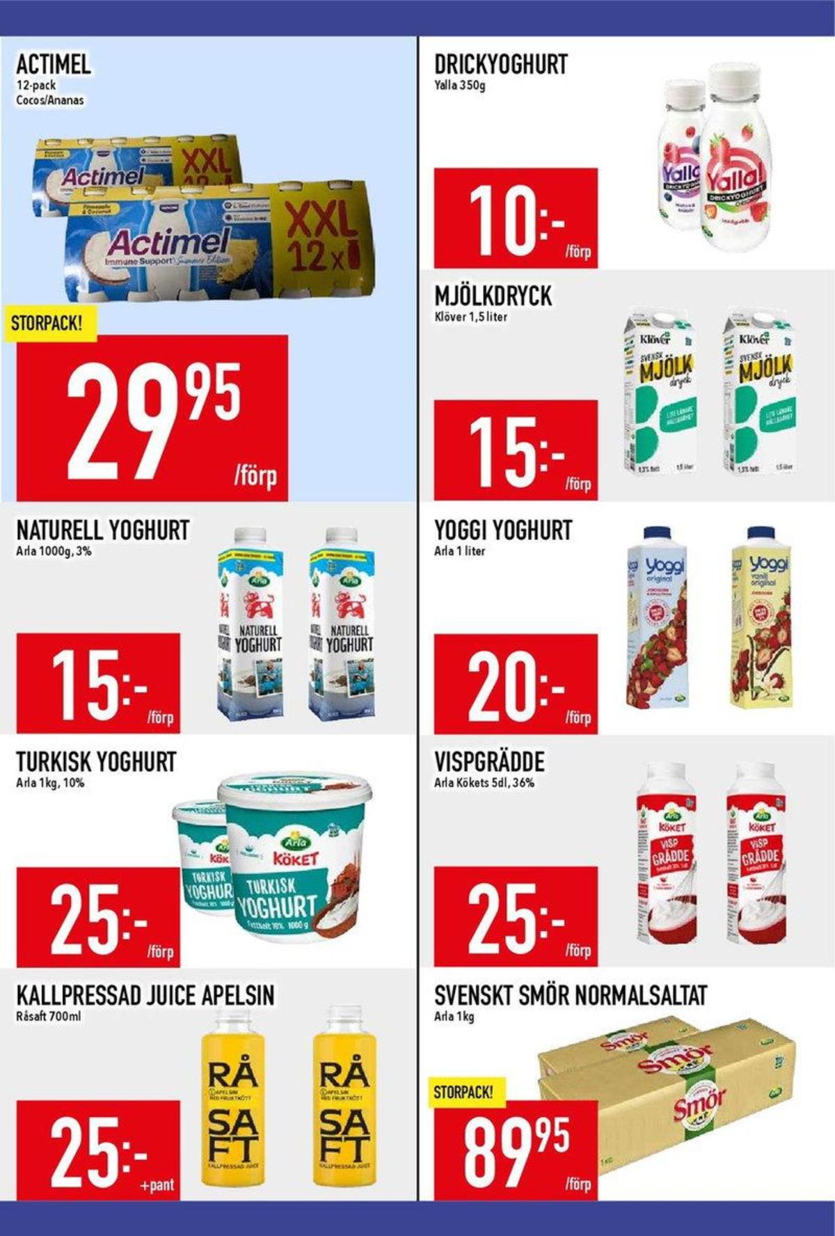 Se MatDax reklamblad för vecka 29 på Kampanjveckan.se. Se bra erbjudanden på många varor, t.ex. apelsinjuice råsaft eller yoghurt arla köket. Läs reklambladet här! Sida 9
