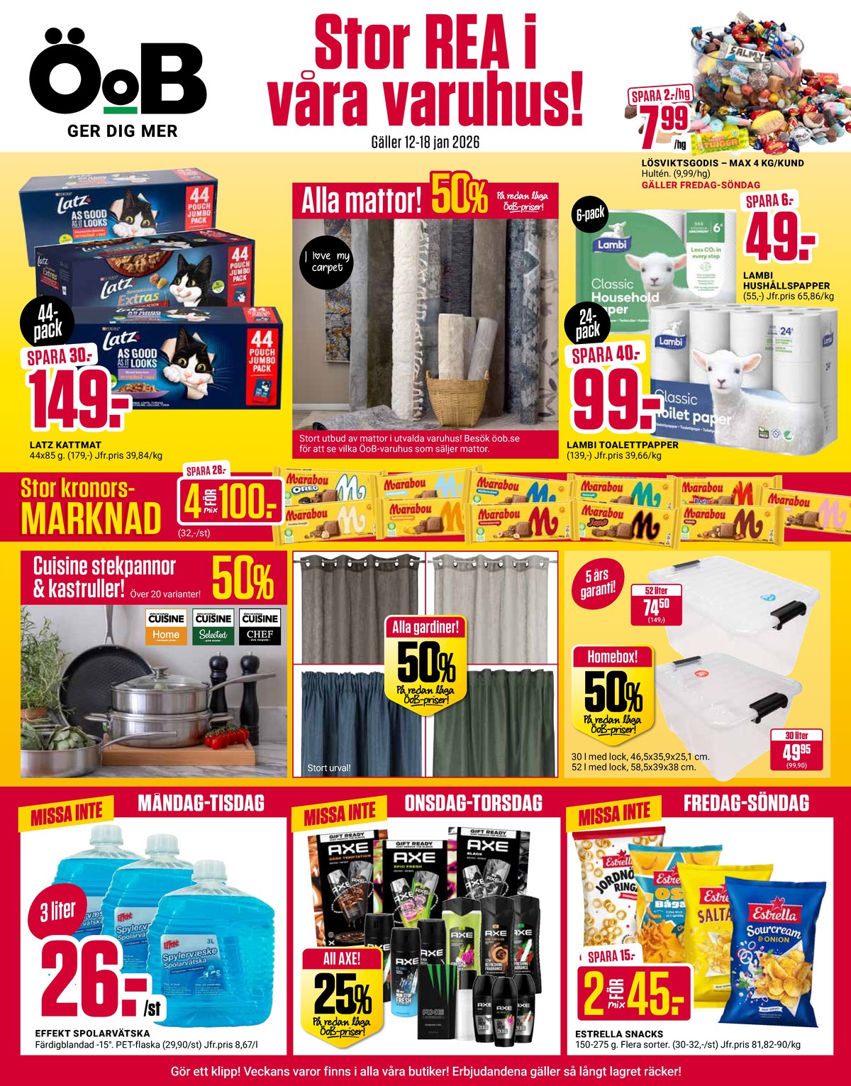 Se ÖoB reklamblad för vecka 3 på Kampanjveckan.se. Se bra erbjudanden på många varor, t.ex. lösviktsgodis candy collection eller hushållspapper classic. Läs reklambladet här! Sida 1
