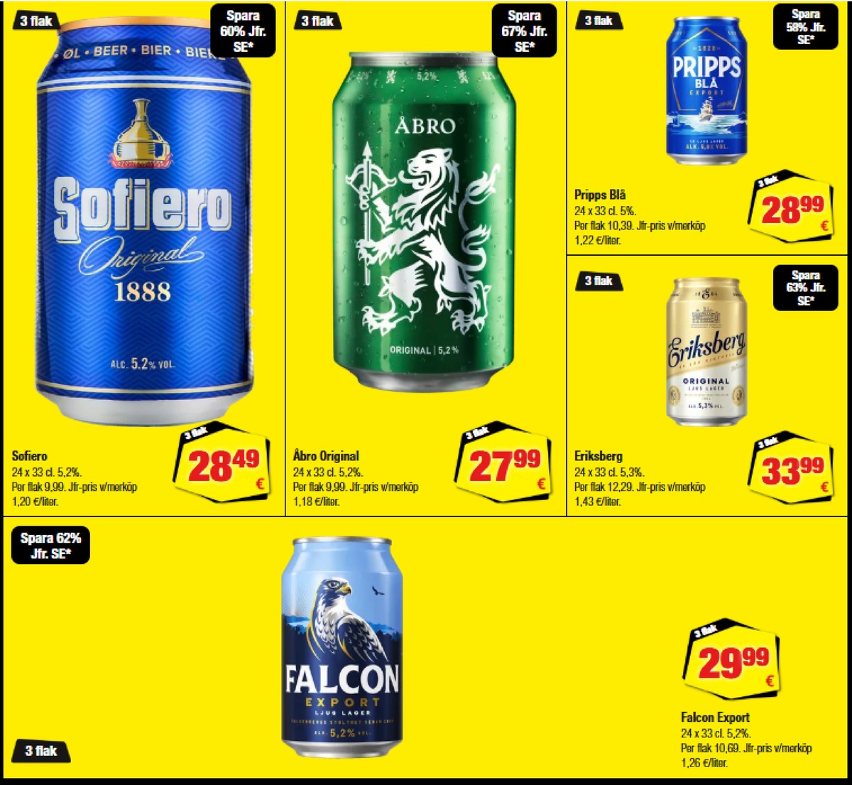 Se Calle reklamblad för vecka 30 på Kampanjveckan.se. Se bra erbjudanden på många varor, t.ex. Öl 24 pk export ljus lager eller Öl 24 pk sofiero. Läs reklambladet här! Sida 18
