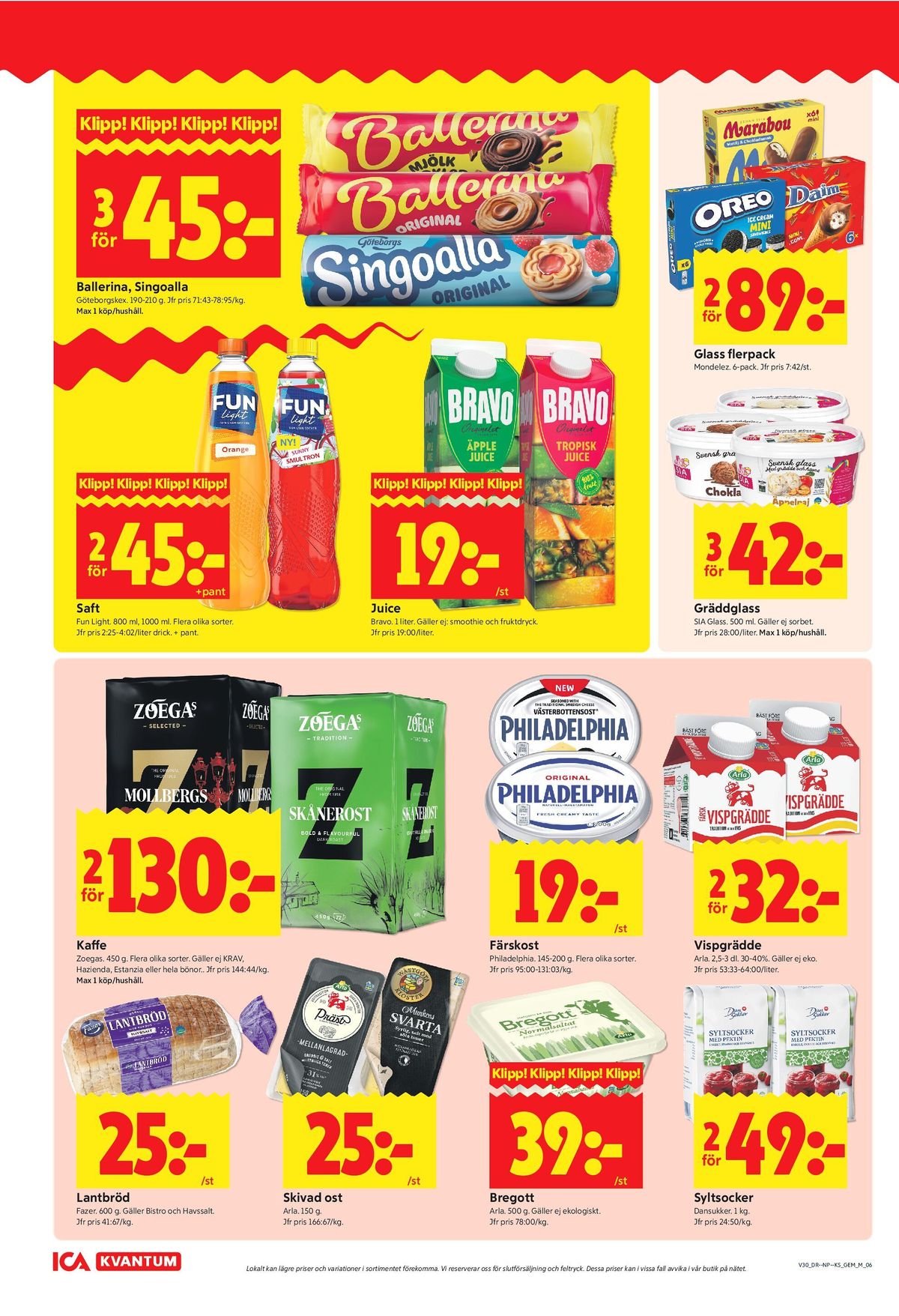 Se ICA Kvantum reklamblad för vecka 30 på Kampanjveckan.se. Se bra erbjudanden på många varor, t.ex. bröd havsalt eller vispgrädde arla. Läs reklambladet här! Sida 6
