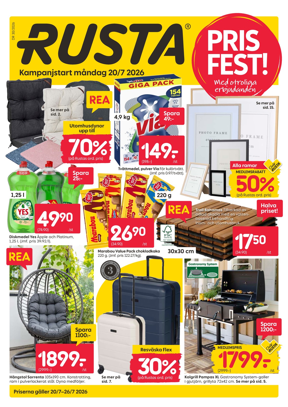 Se Rusta reklamblad för vecka 30 på Kampanjveckan.se. Se bra erbjudanden på många varor, t.ex. trätrall okänd eller grill okänd. Läs reklambladet här! Sida 1
