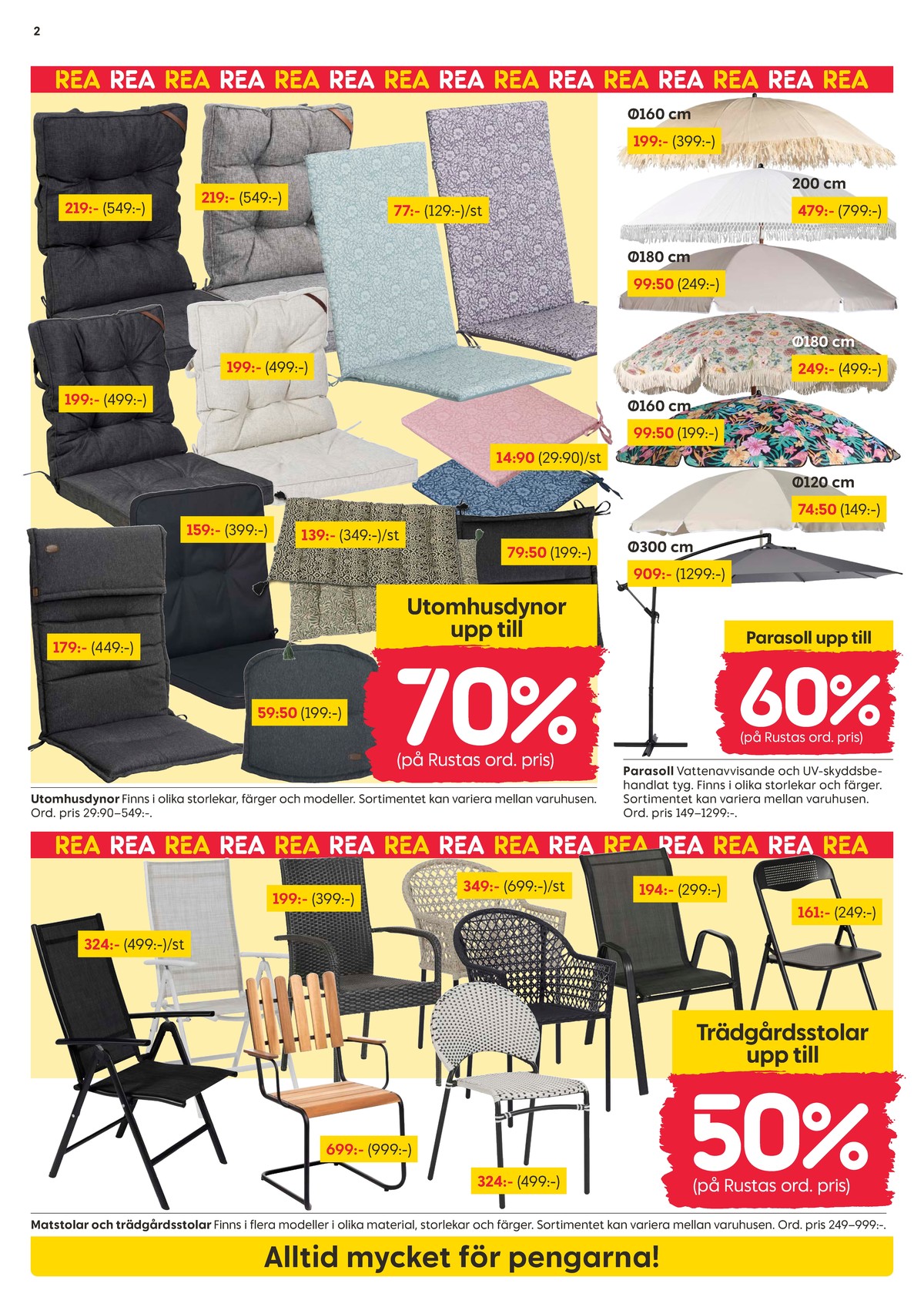 Se Rusta reklamblad för vecka 30 på Kampanjveckan.se. Se bra erbjudanden på många varor, t.ex. parasoll okänd eller andra varor. Läs reklambladet här! Sida 2