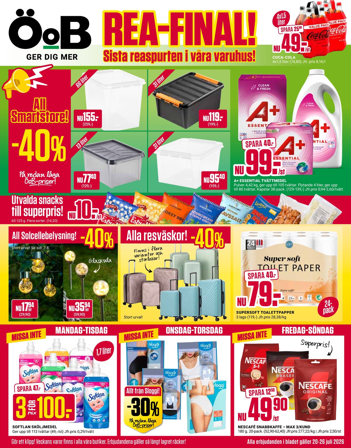 Se ÖoB reklamblad för vecka 30 på Kampanjveckan.se. Se bra erbjudanden på många varor. Läs reklambladet här! Sida 1