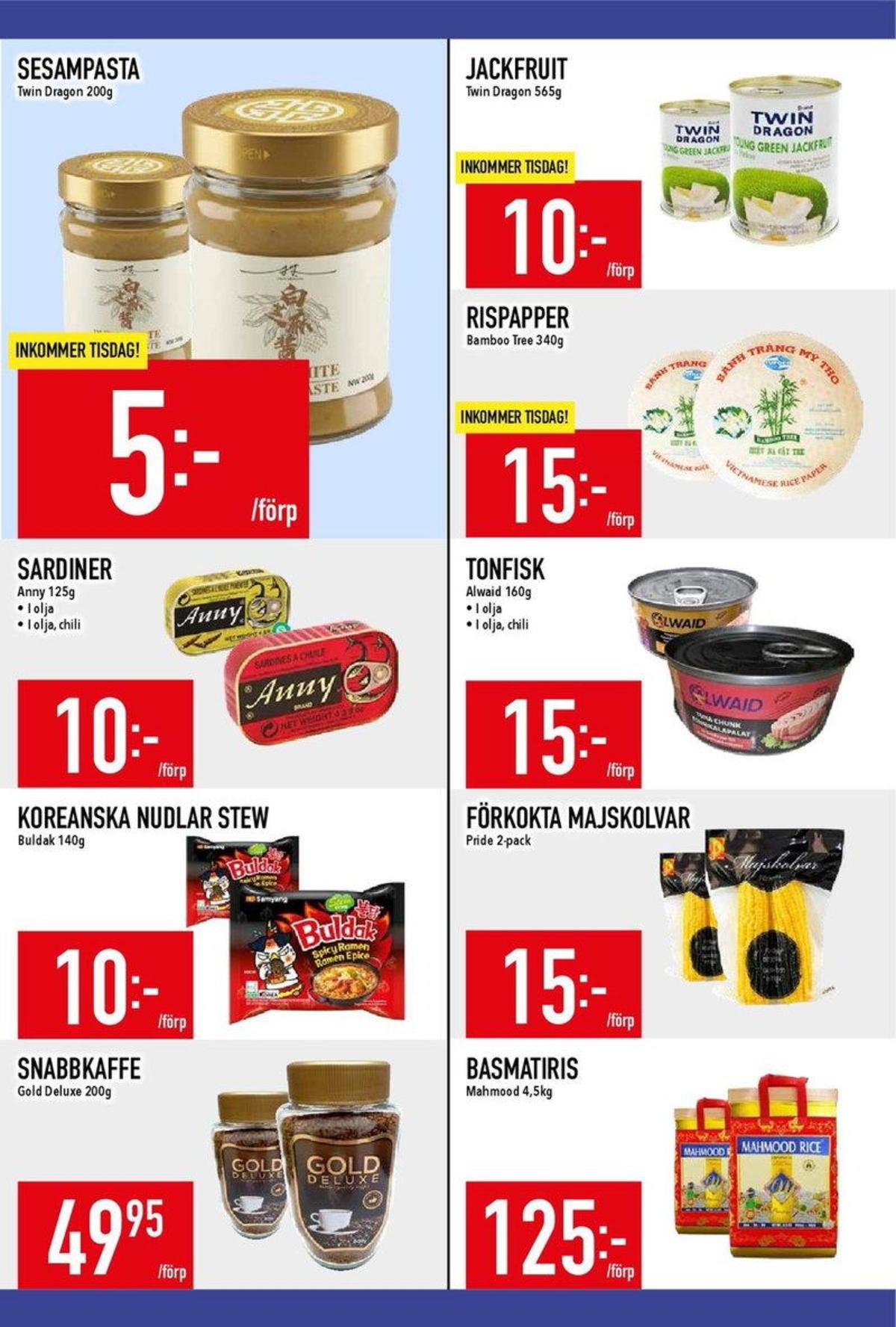 Se MatDax reklamblad för vecka 30 på Kampanjveckan.se. Se bra erbjudanden på många varor, t.ex. instant kaffe gold deluxe eller nudelrätter buldak. Läs reklambladet här! Sida 14

