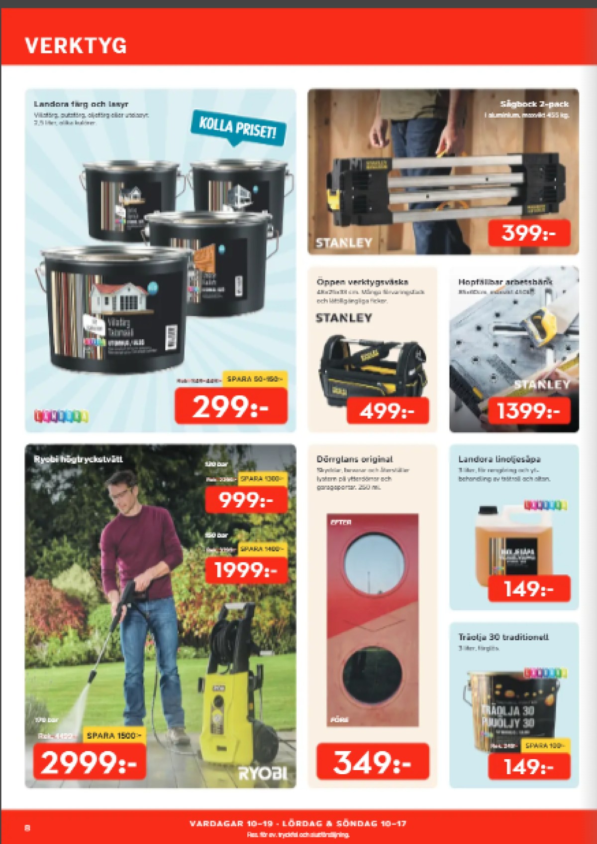 Se Bo Ohlsson reklamblad för vecka 30 på Kampanjveckan.se. Se bra erbjudanden på många varor, t.ex. målarfärg painty eller lasyr landora. Läs reklambladet här! Sida 8
