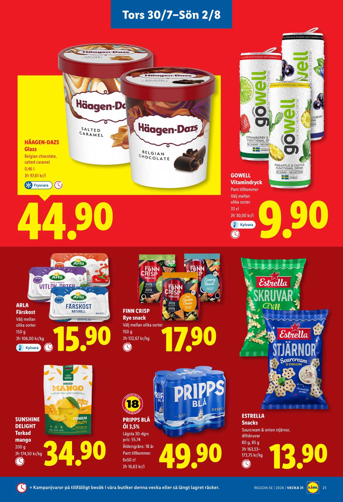 Se Lidl reklamblad för vecka 31 på Kampanjveckan.se. Se bra erbjudanden på många varor, t.ex. glass häagen-dazs eller andra varor. Läs reklambladet här! Sida 26