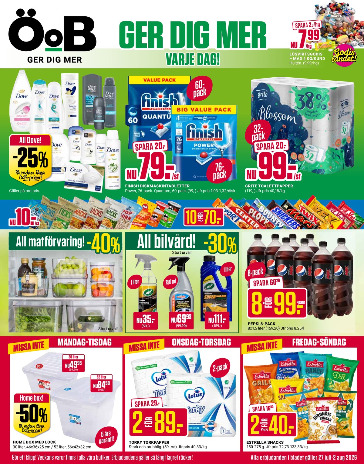 Se ÖoB reklamblad för vecka 31 på Kampanjveckan.se. Se bra erbjudanden på många varor. Läs reklambladet här! Sida 1