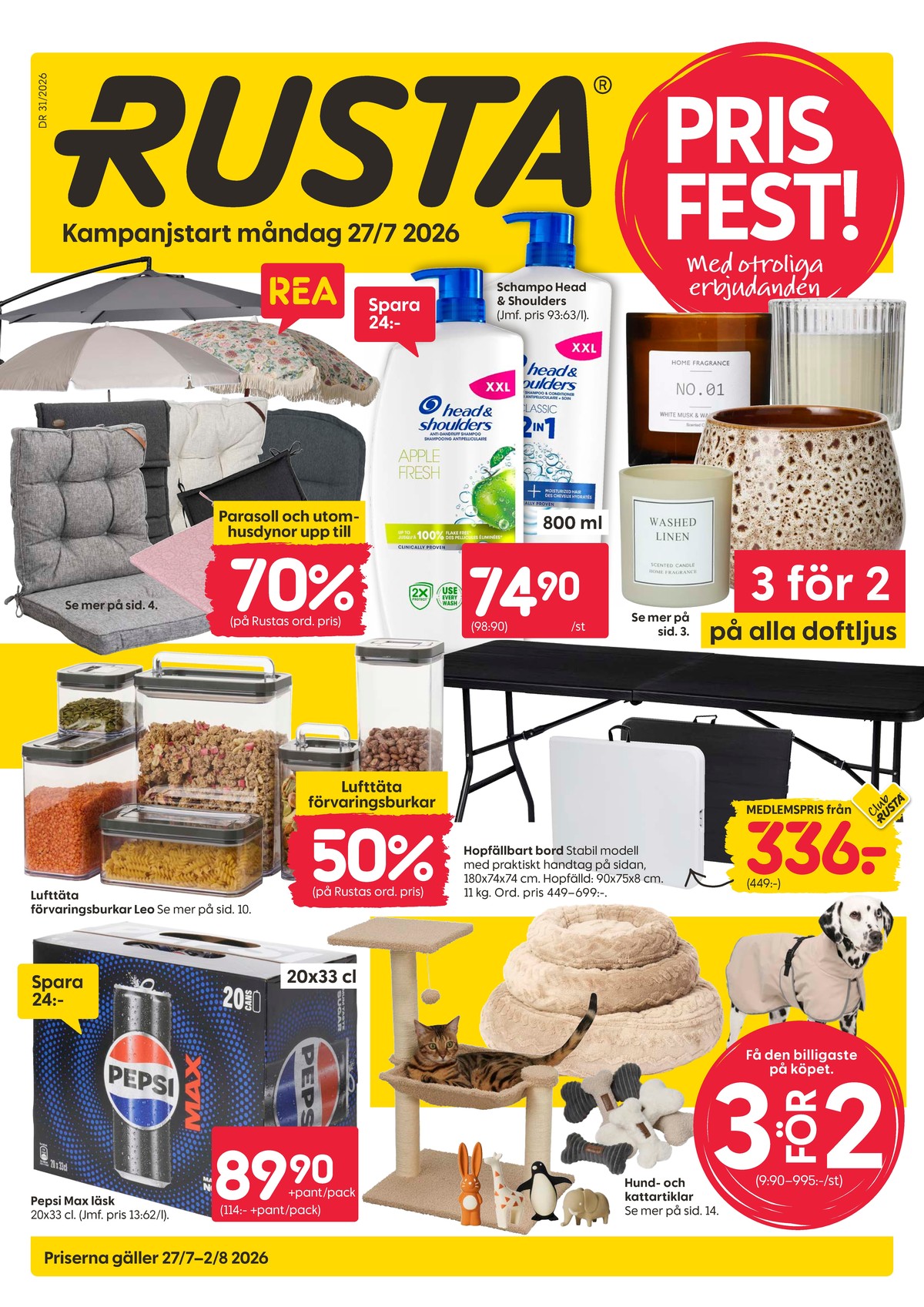 Se Rusta reklamblad för vecka 31 på Kampanjveckan.se. Se bra erbjudanden på många varor. Läs reklambladet här! Sida 1