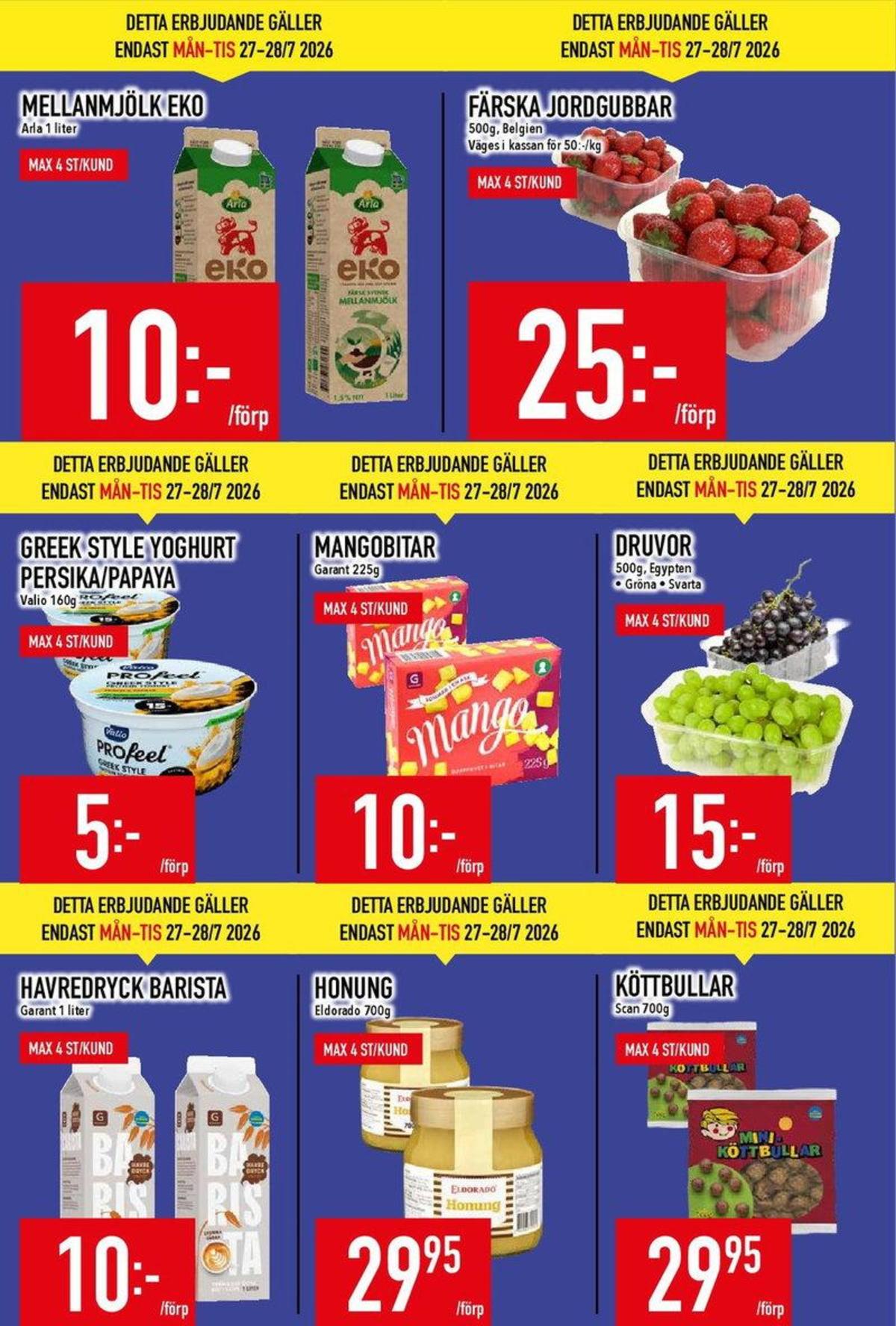 Se MatDax reklamblad för vecka 31 på Kampanjveckan.se. Se bra erbjudanden på många varor, t.ex. havredryck barista garant eller mellanmjölk arla. Läs reklambladet här! Sida 2
