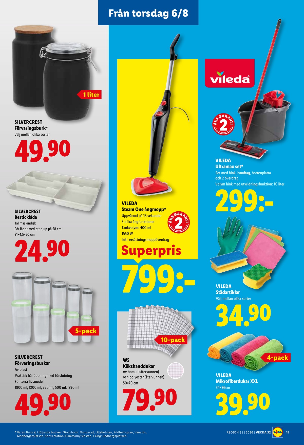 Se Lidl reklamblad för vecka 32 på Kampanjveckan.se. Se bra erbjudanden på många varor, t.ex. förvaringsburkar silvercrest eller förvaringsburkar silvercrest. Läs reklambladet här! Sida 21
