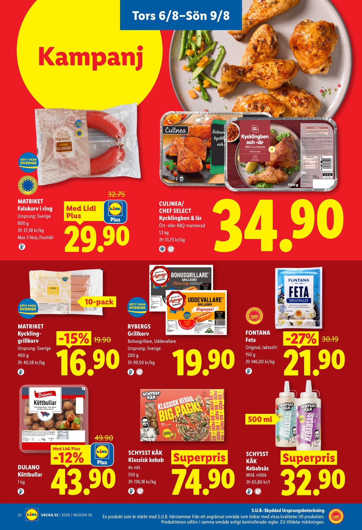 Se Lidl reklamblad för vecka 32 på Kampanjveckan.se. Se bra erbjudanden på många varor, t.ex. köttbullar dulano eller getost fontana. Läs reklambladet här! Sida 25
